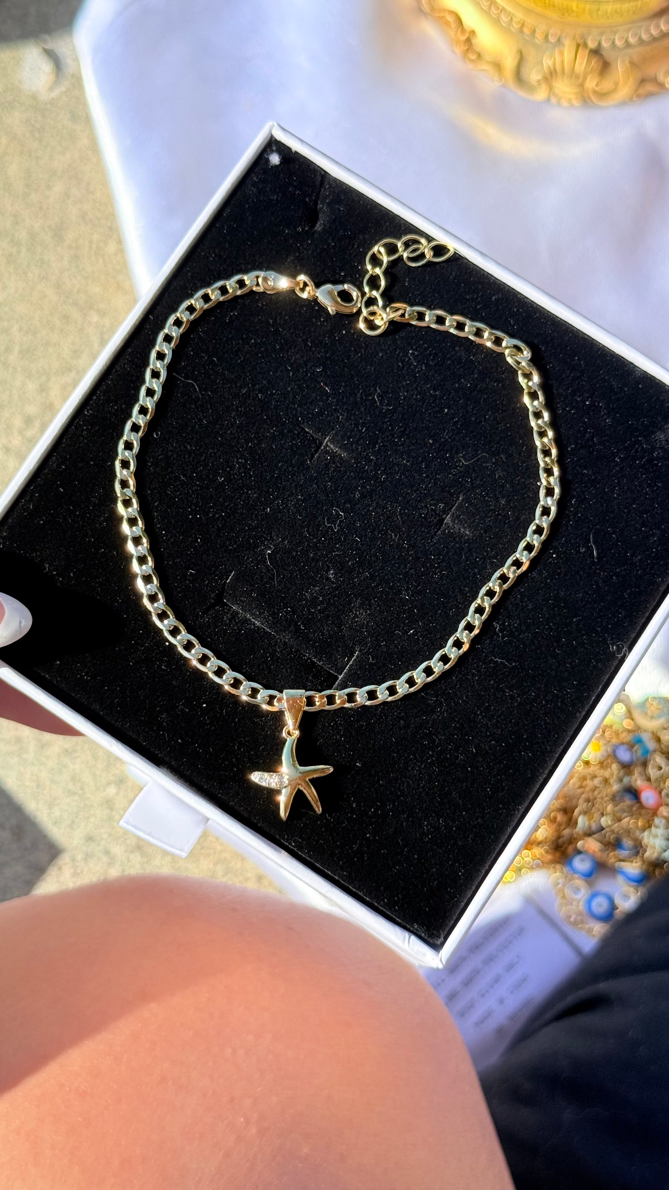 Gold Starfish Anklet
