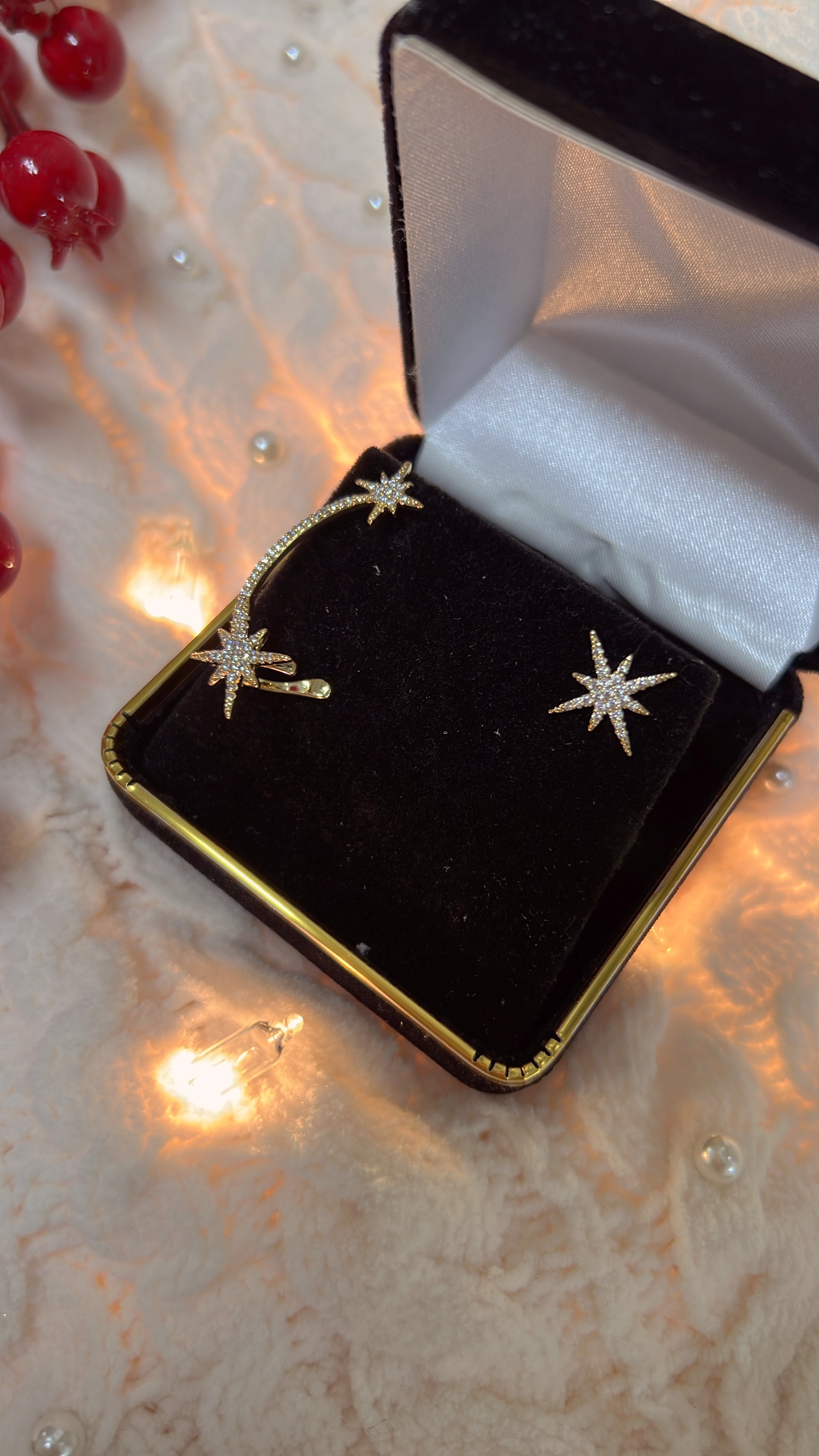 Starlit Duo Shooting Star Earring Set
