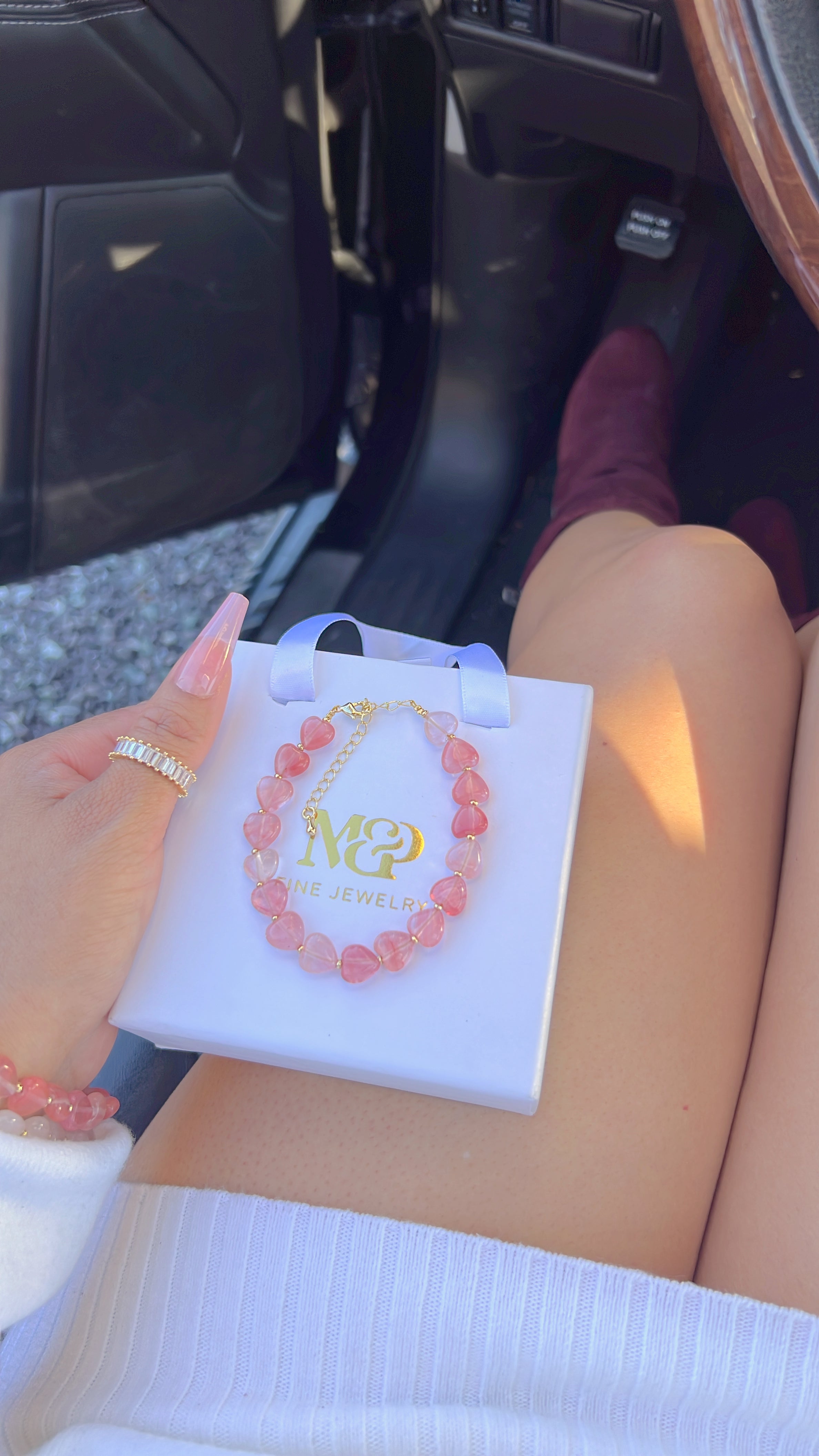 Genuine Rose Quartz Love Bracelet