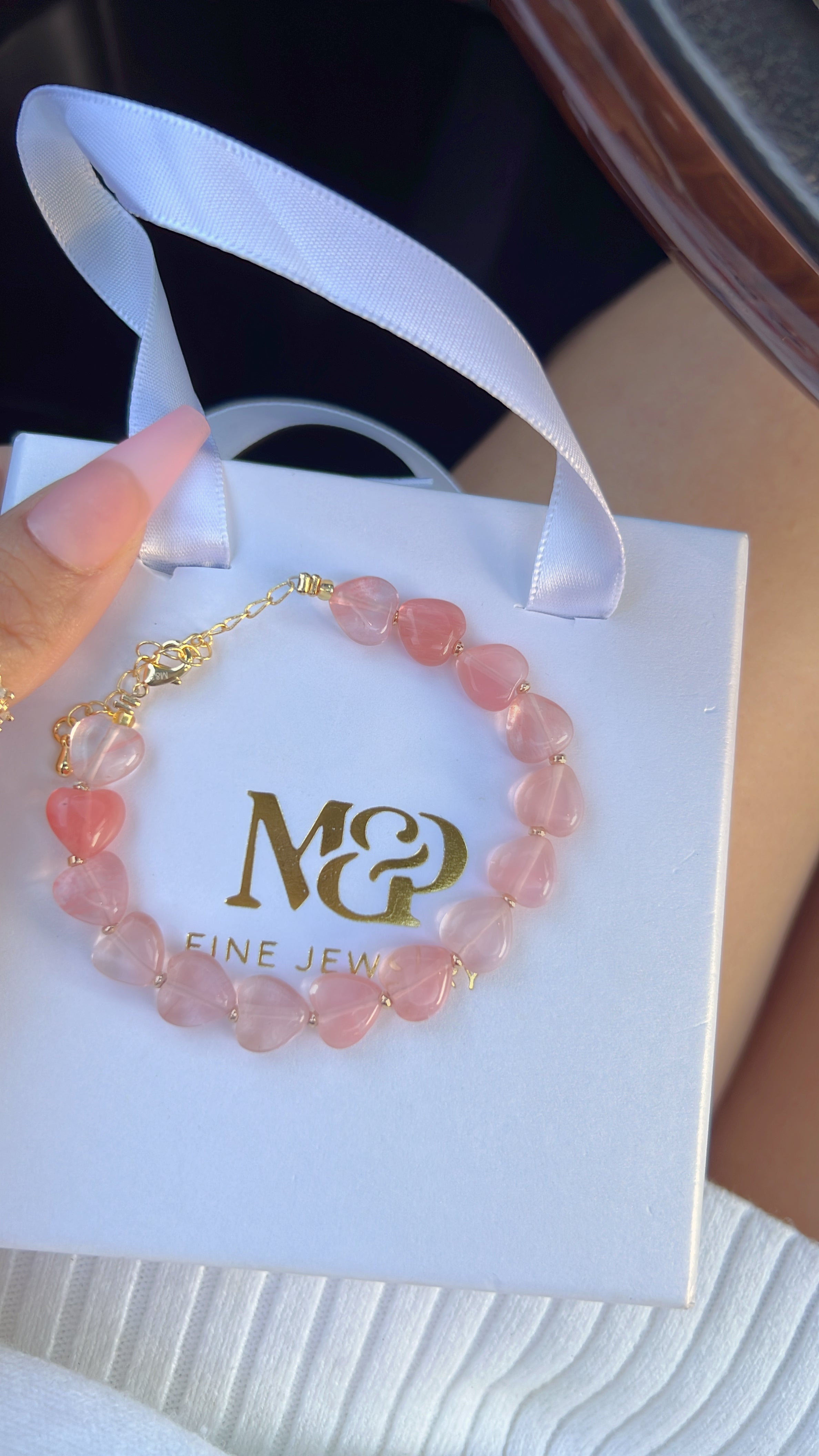 Genuine Rose Quartz Love Bracelet