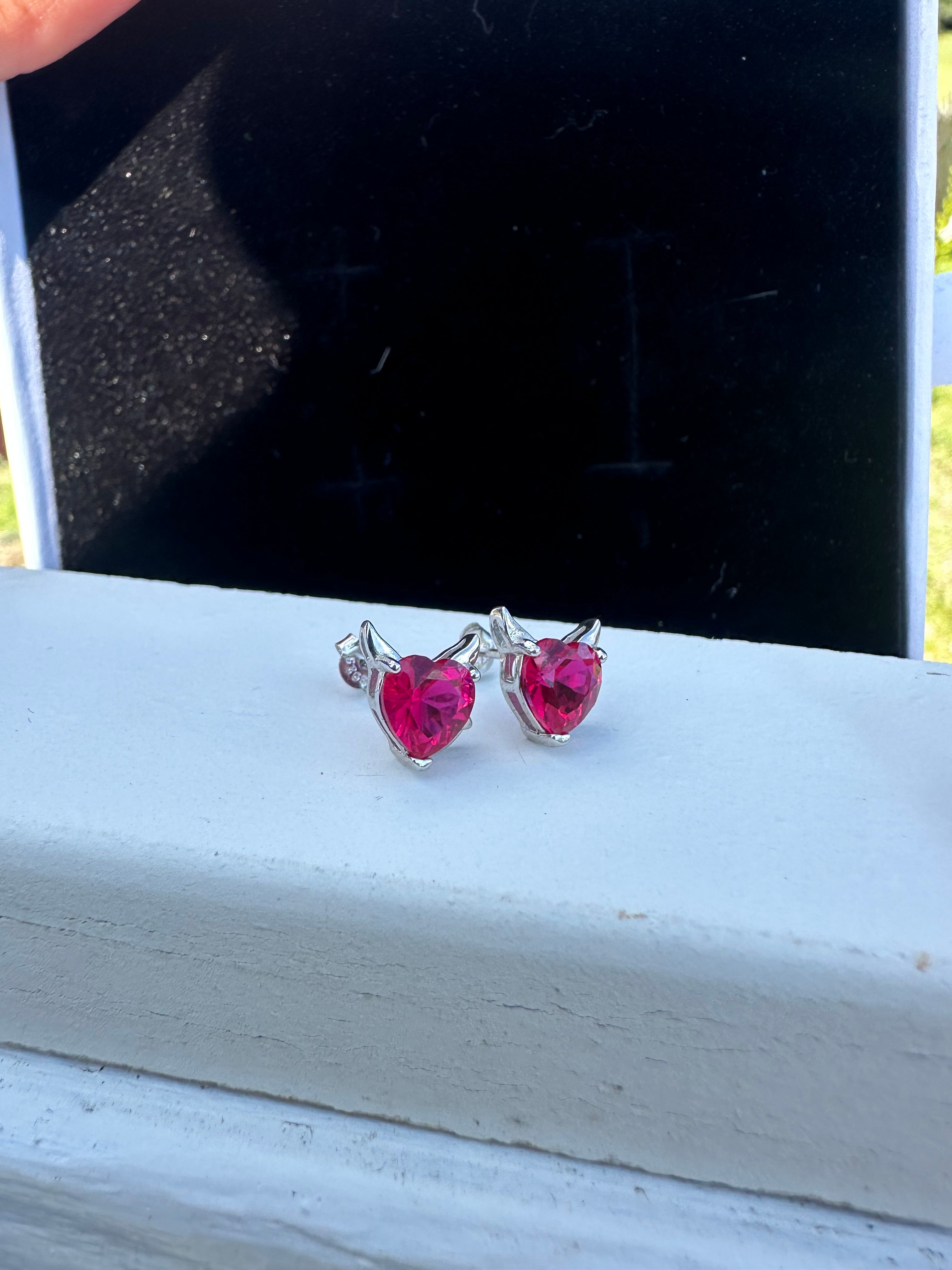 Sterling Heart Earrings