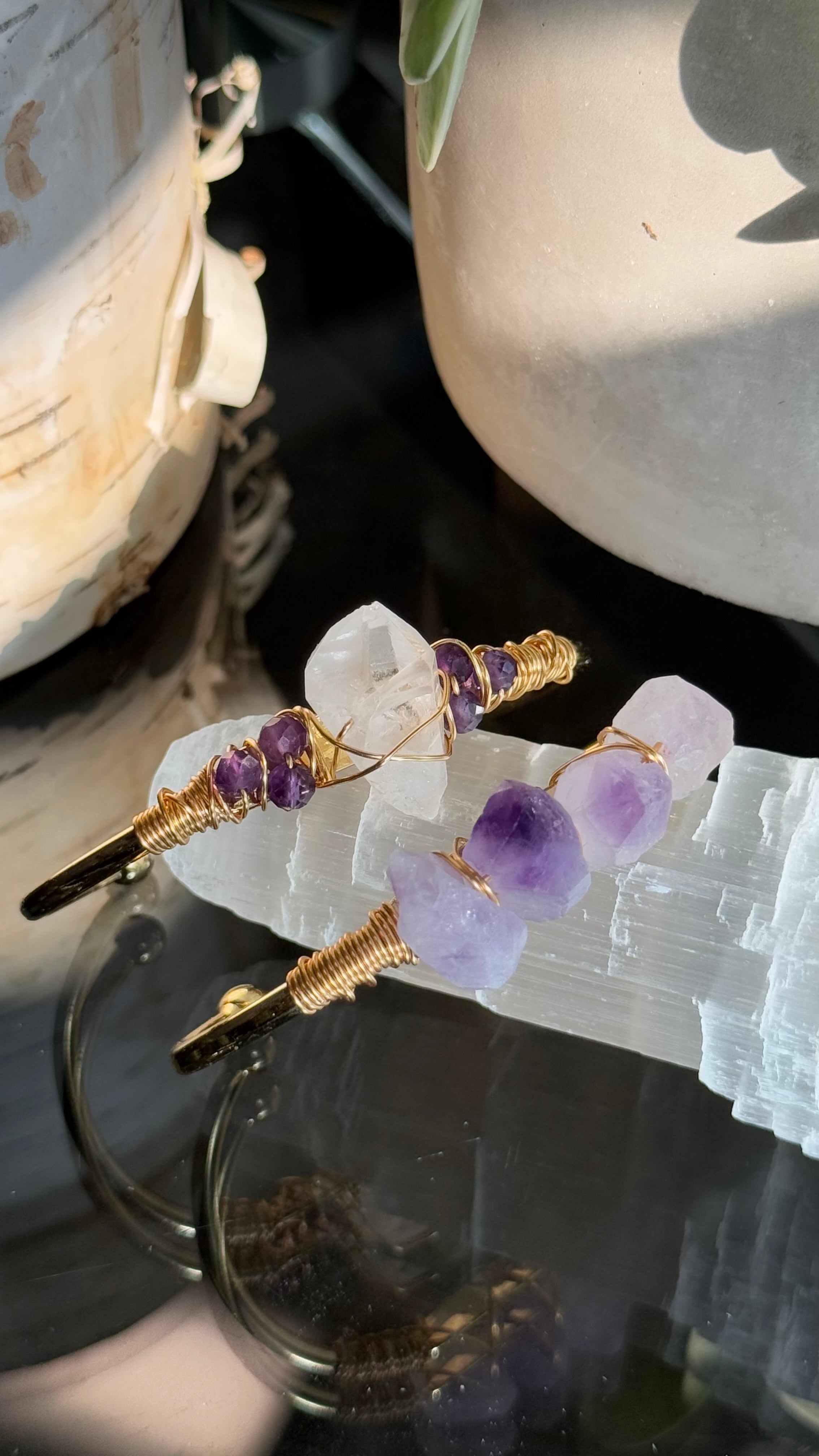 Amethyst & Clear Quartz Duo