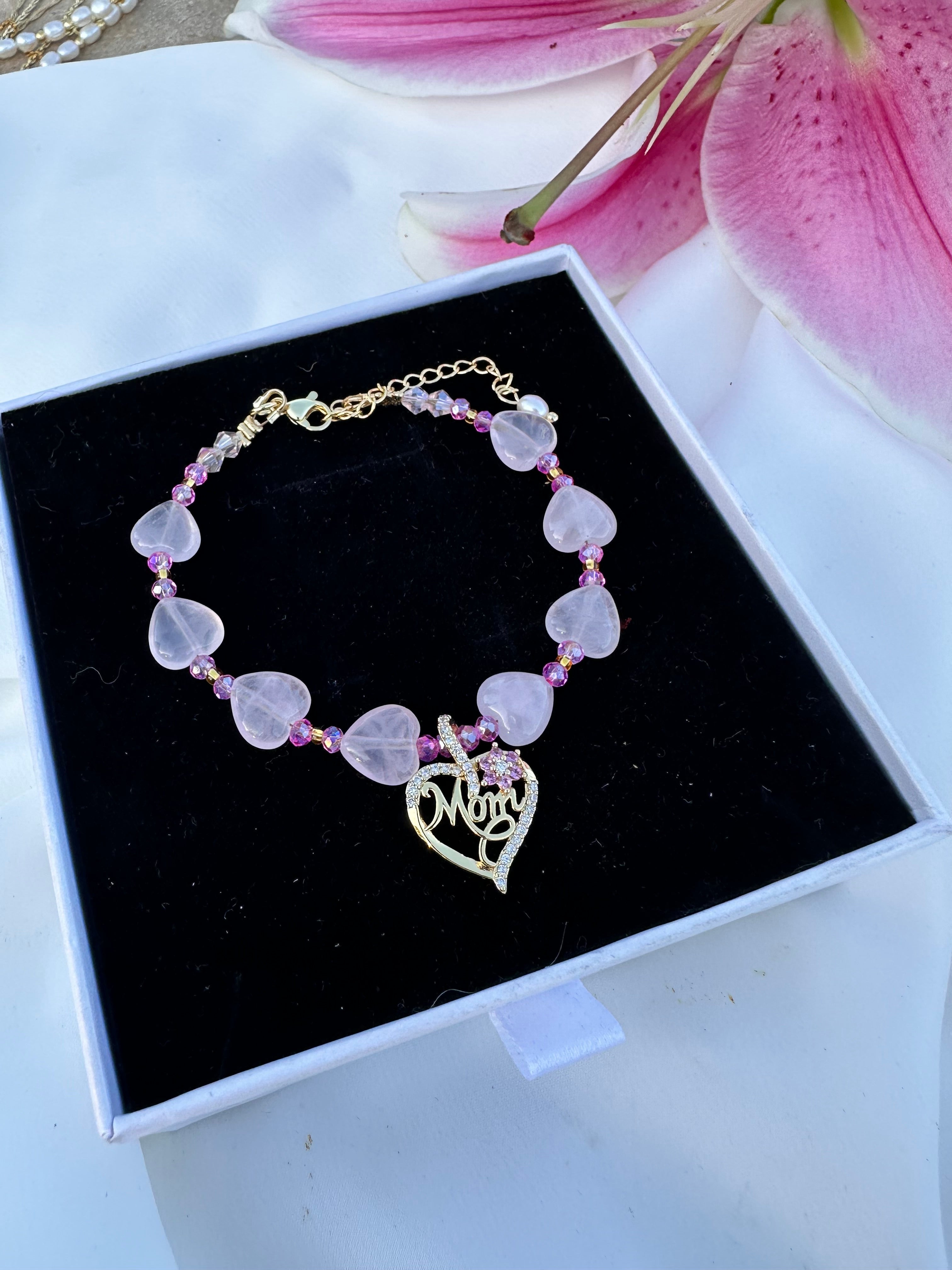Mom Rose Quartz Bracelet