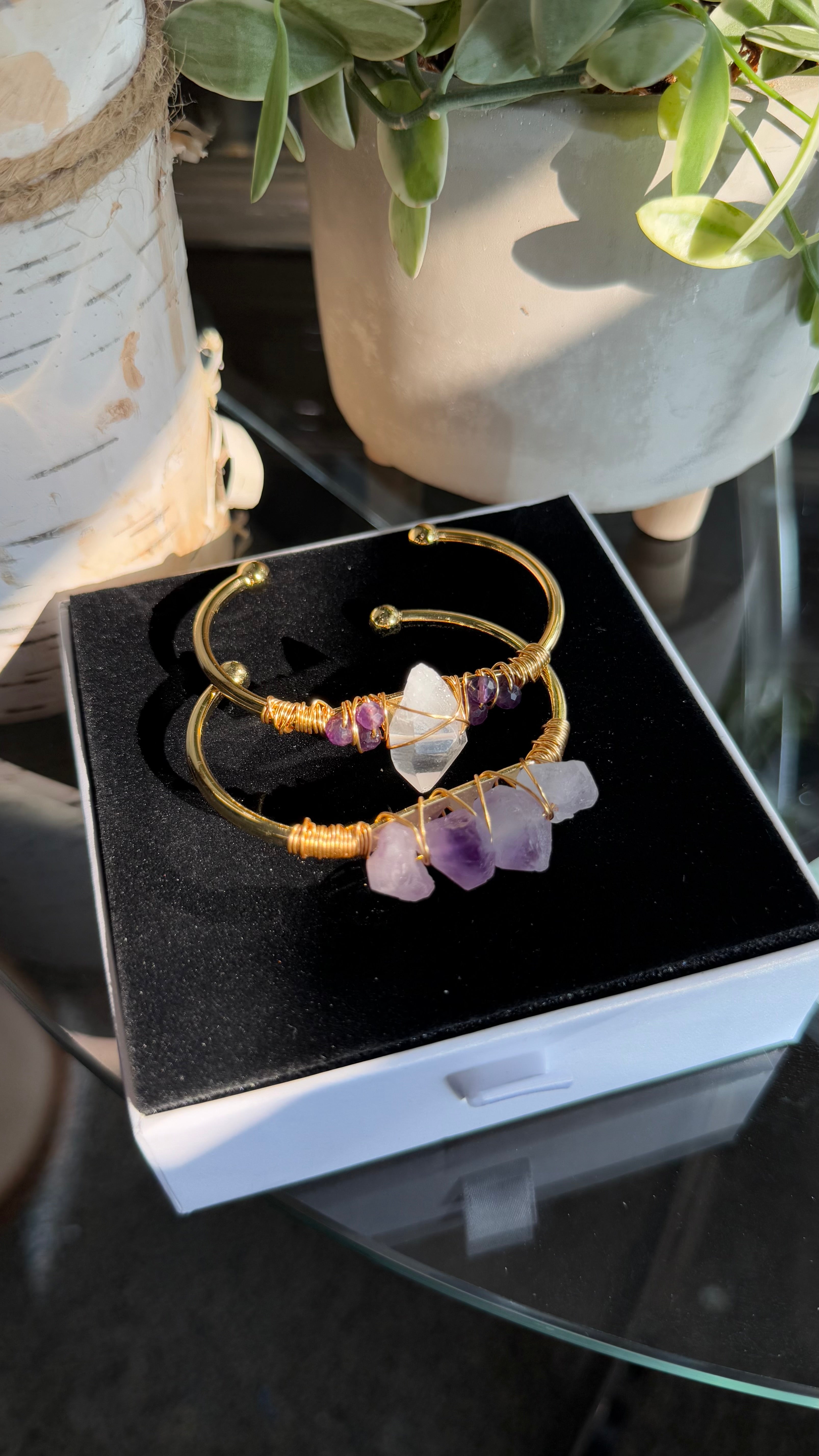 Amethyst & Clear Quartz Duo