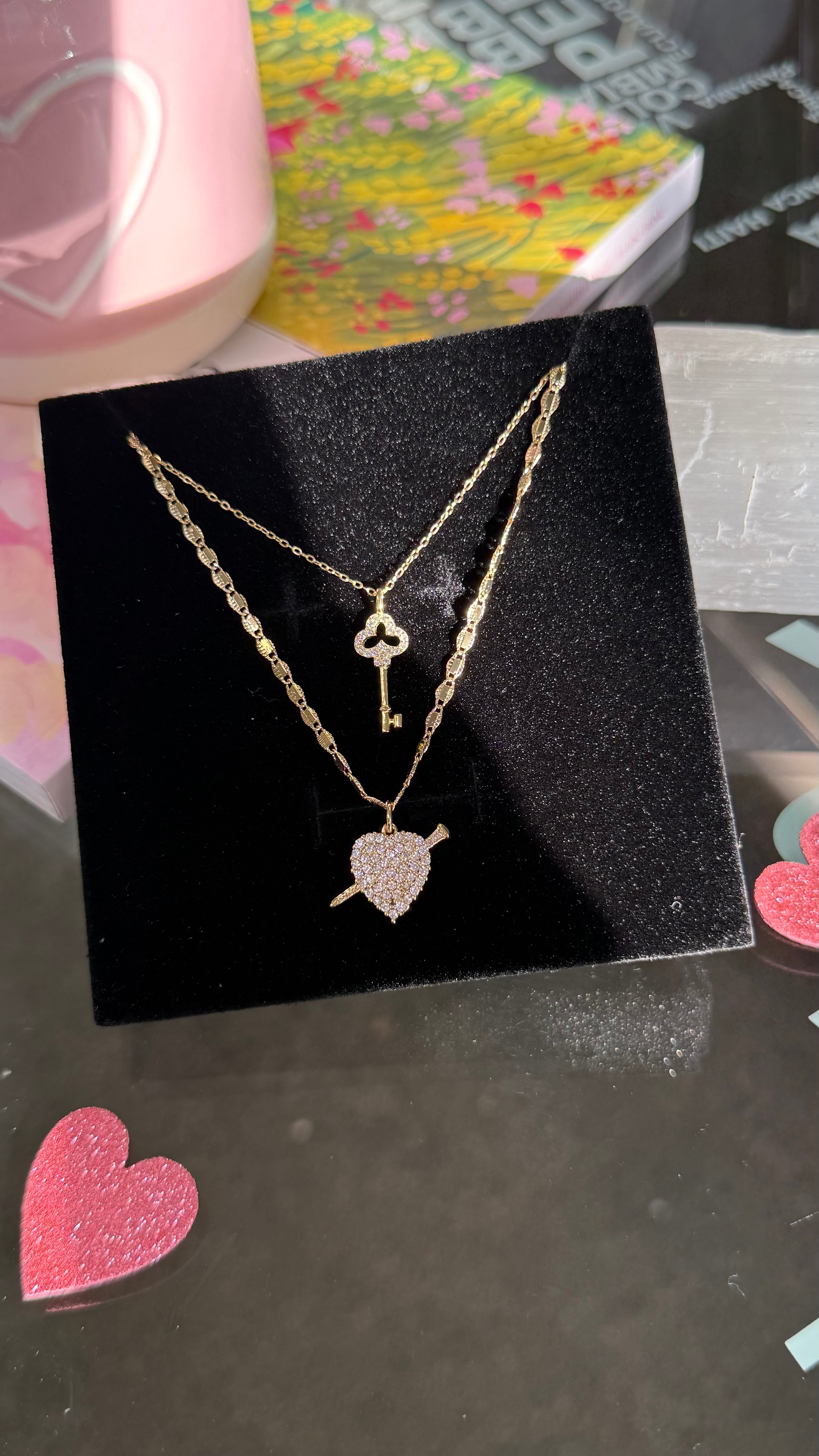 "Key to my Heart" Necklace Set