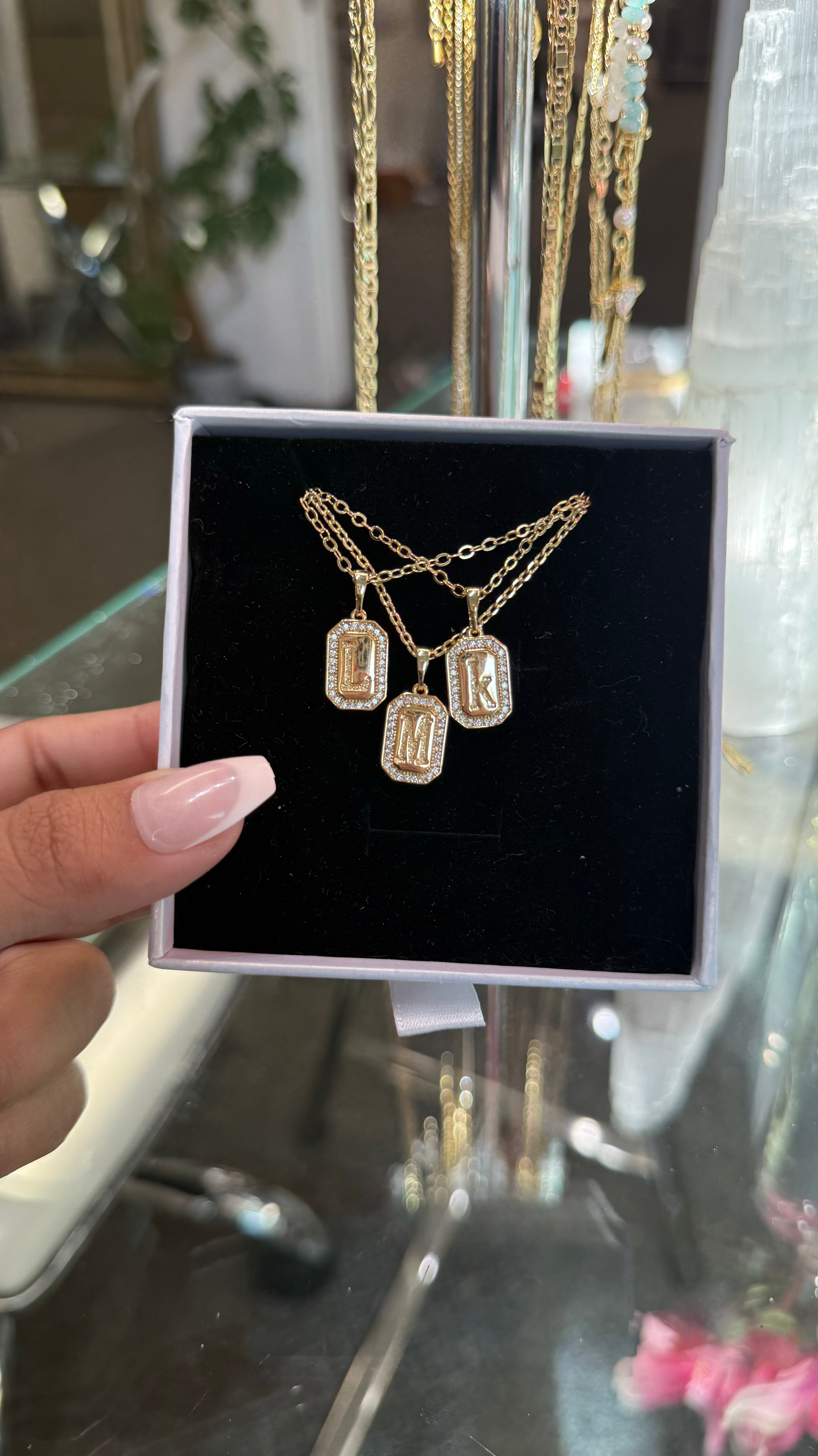 Initial Square Necklace