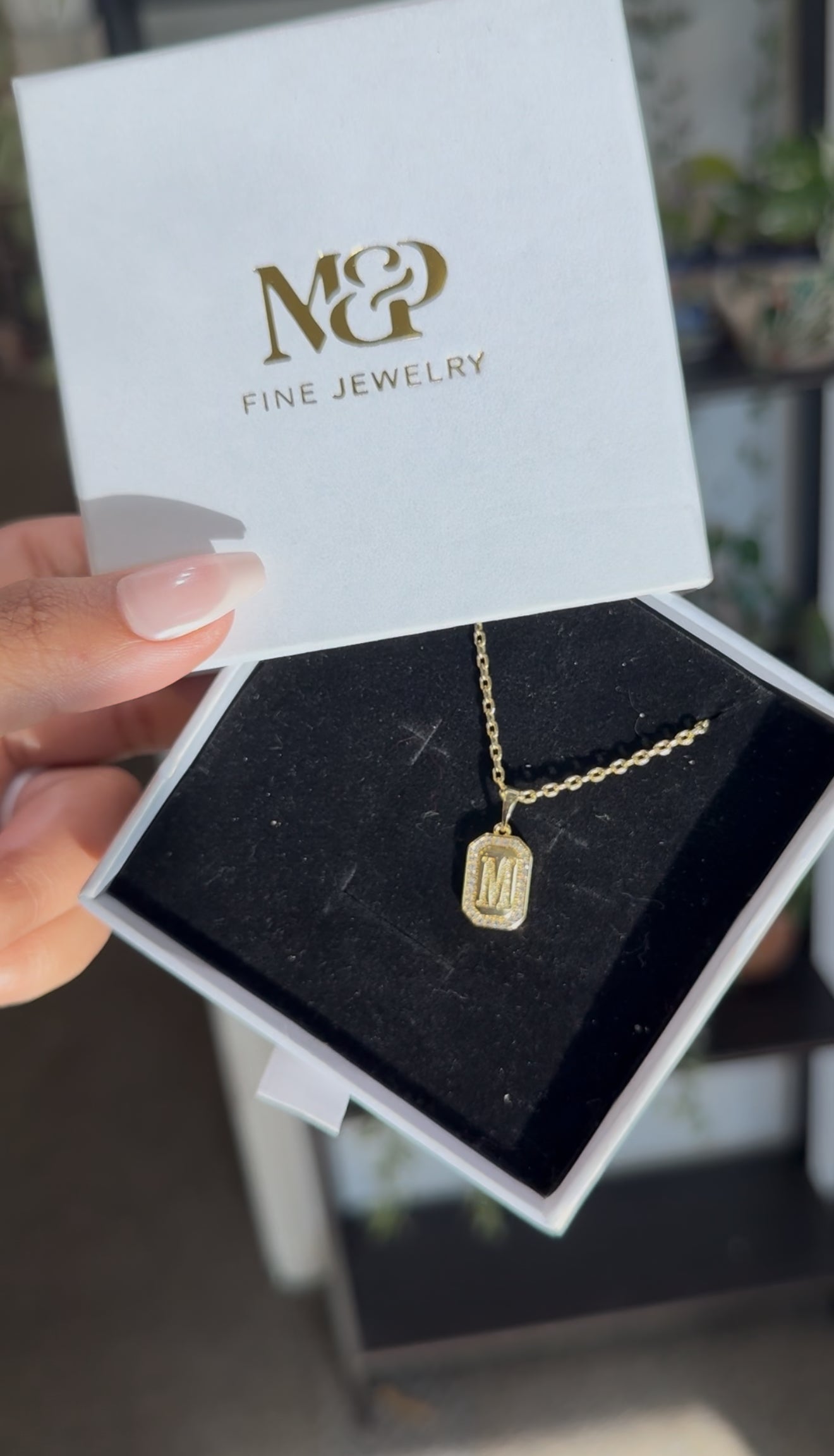 Initial Square Necklace