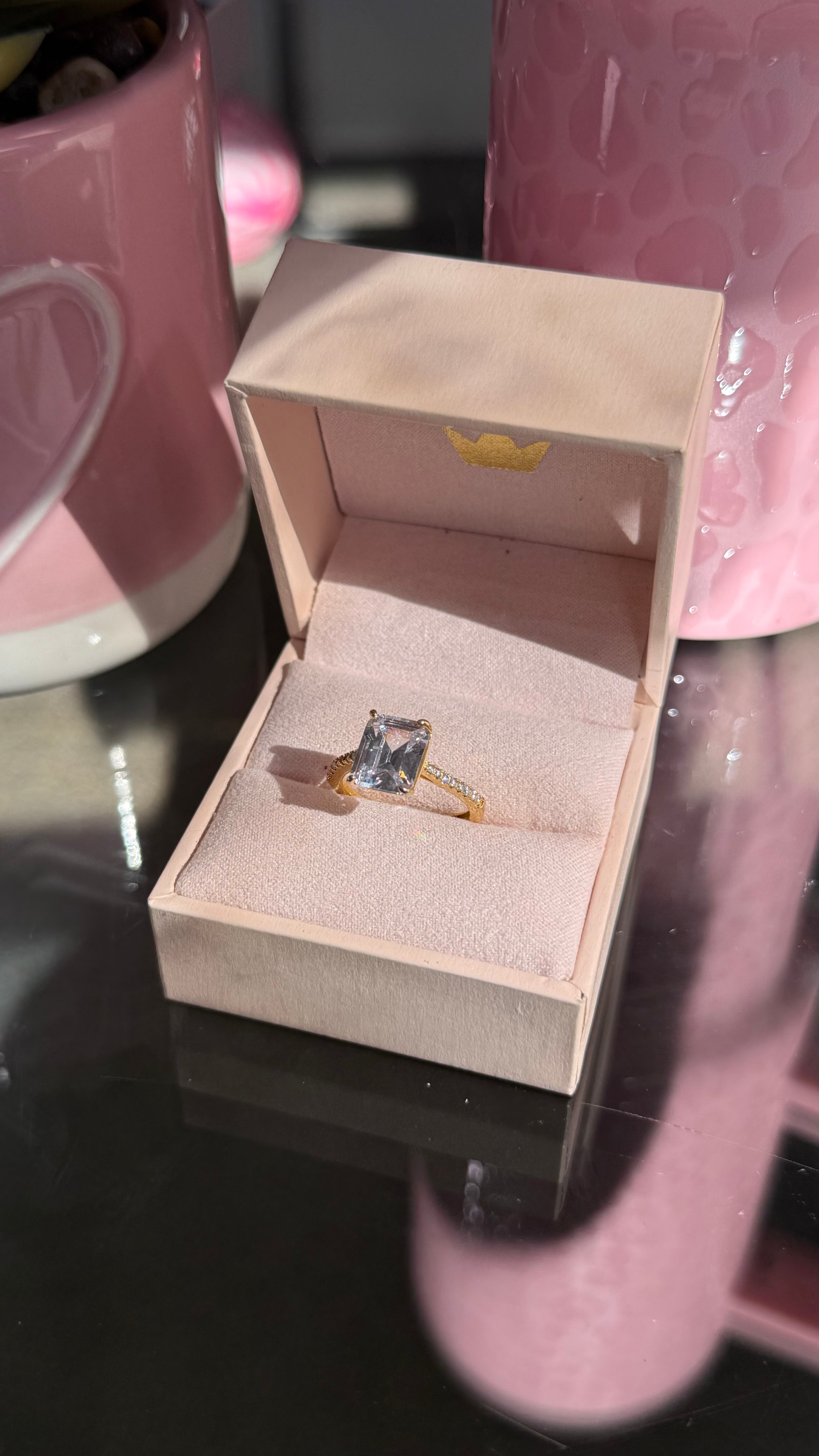 Solitaire Emerald Cut Ring