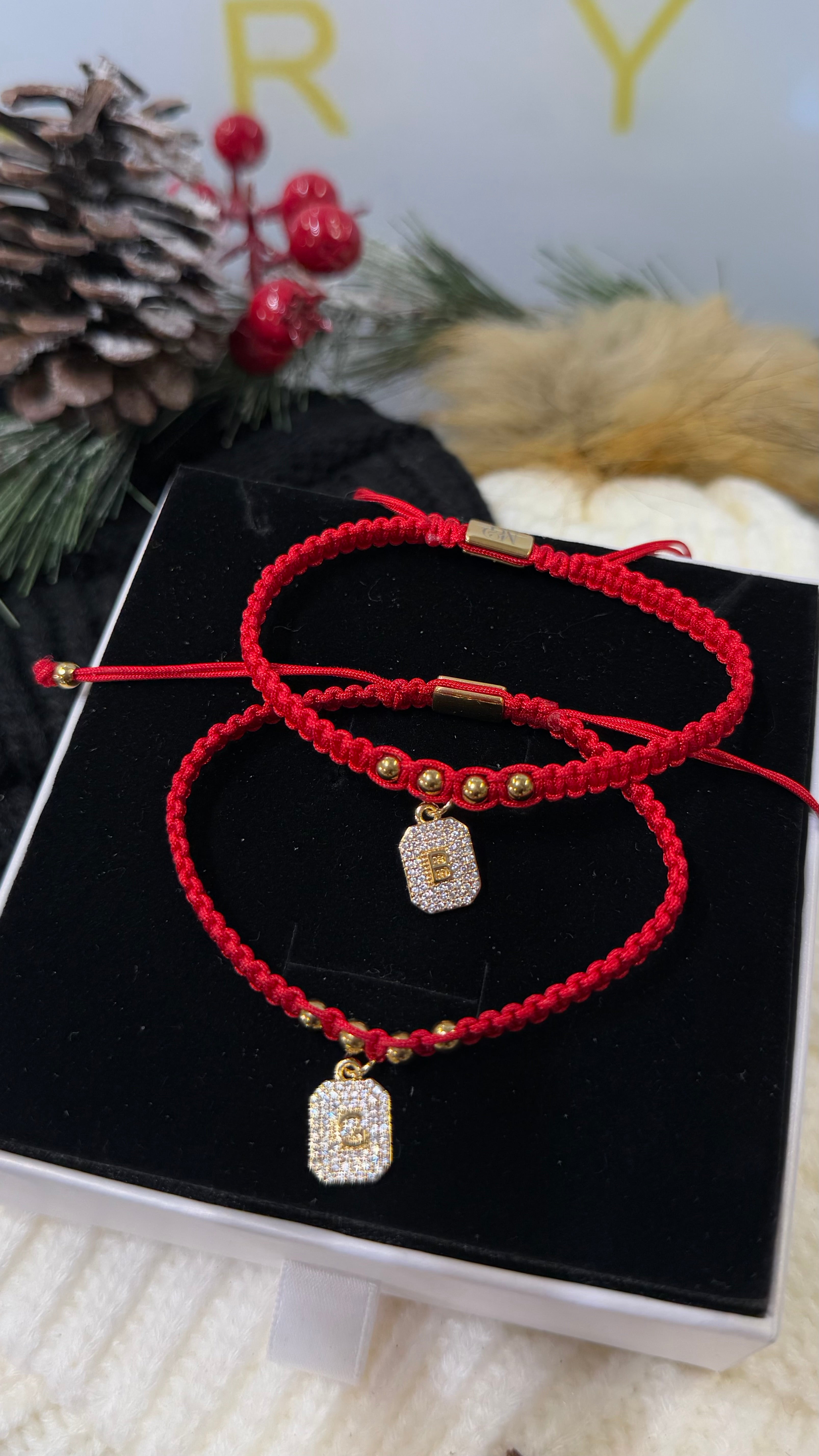 La Cherry Paved Initial Bracelet ( 1 bracelet )