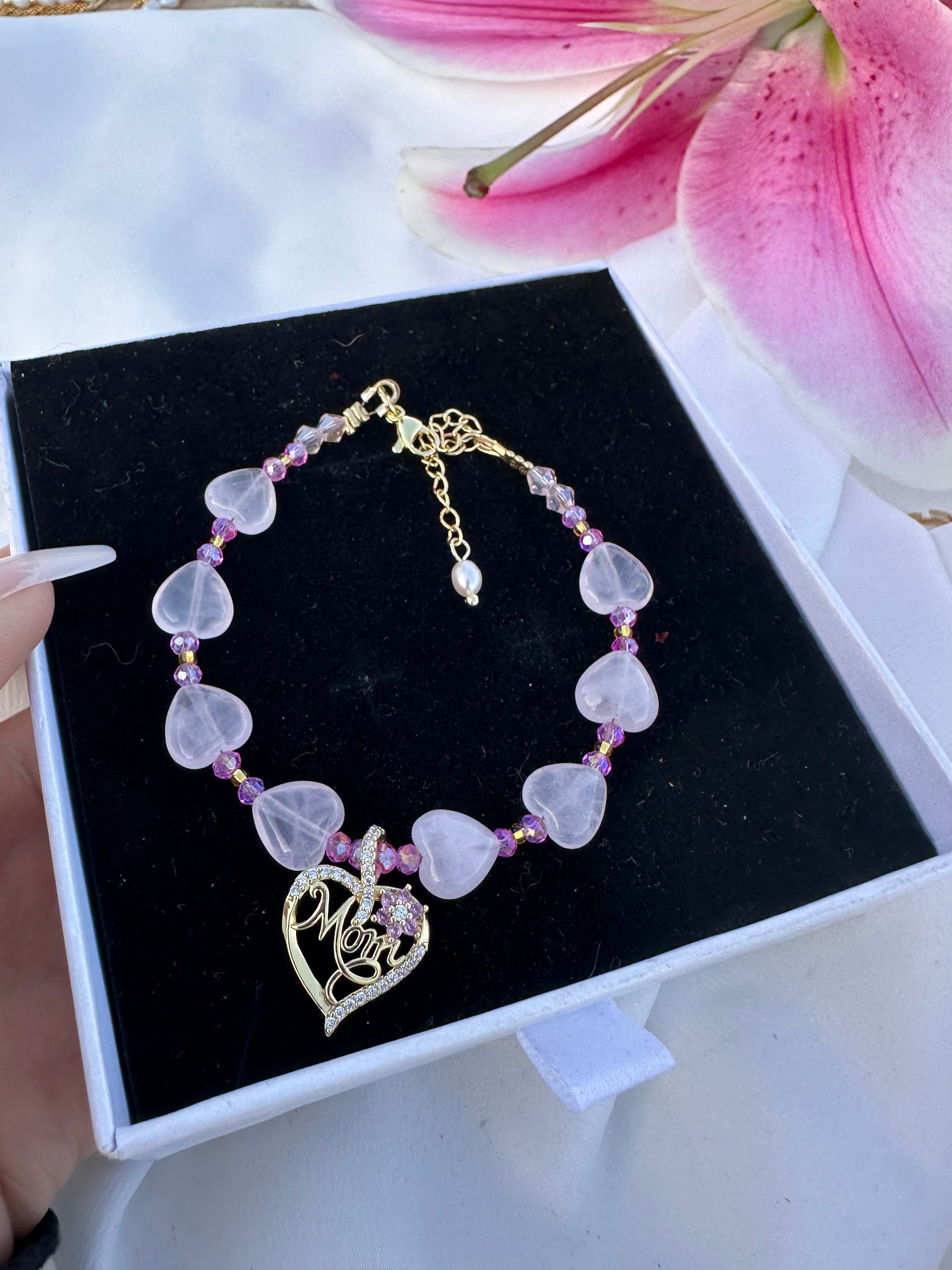 Mom Rose Quartz Bracelet