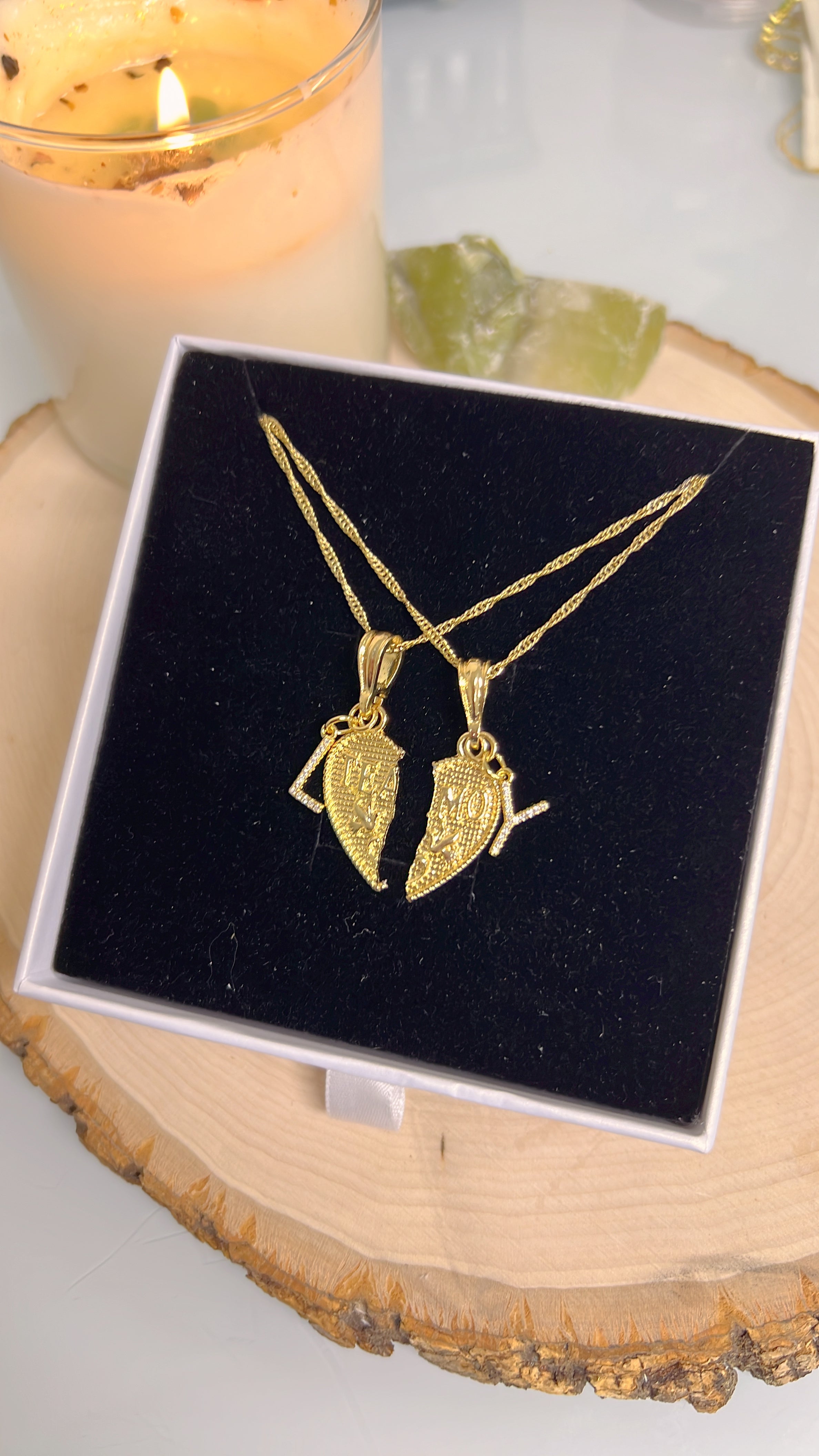 Pareja Inicial Corazón Collares