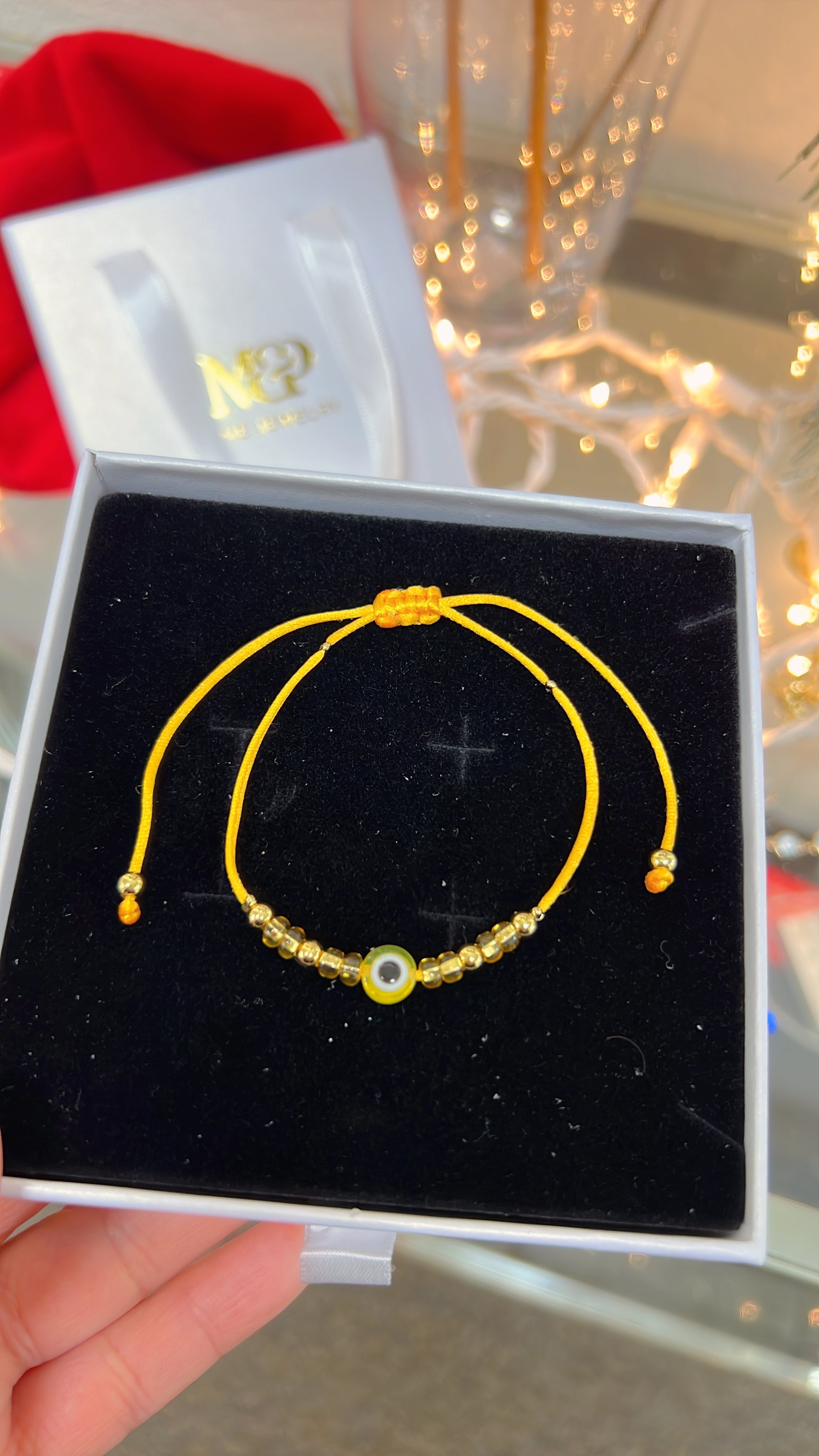 Pulsera de mal de ojo amarilla (1 pieza)