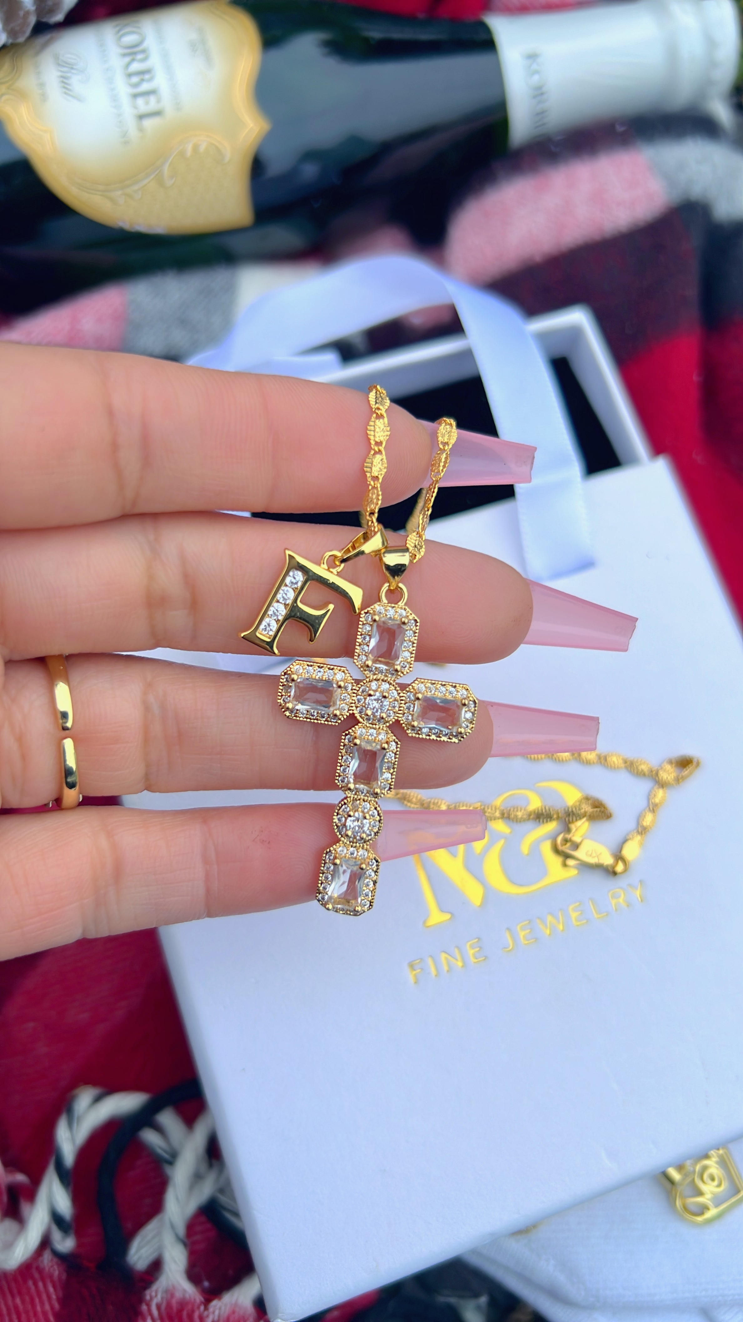 Faithful Cross Necklace & Custom Initial