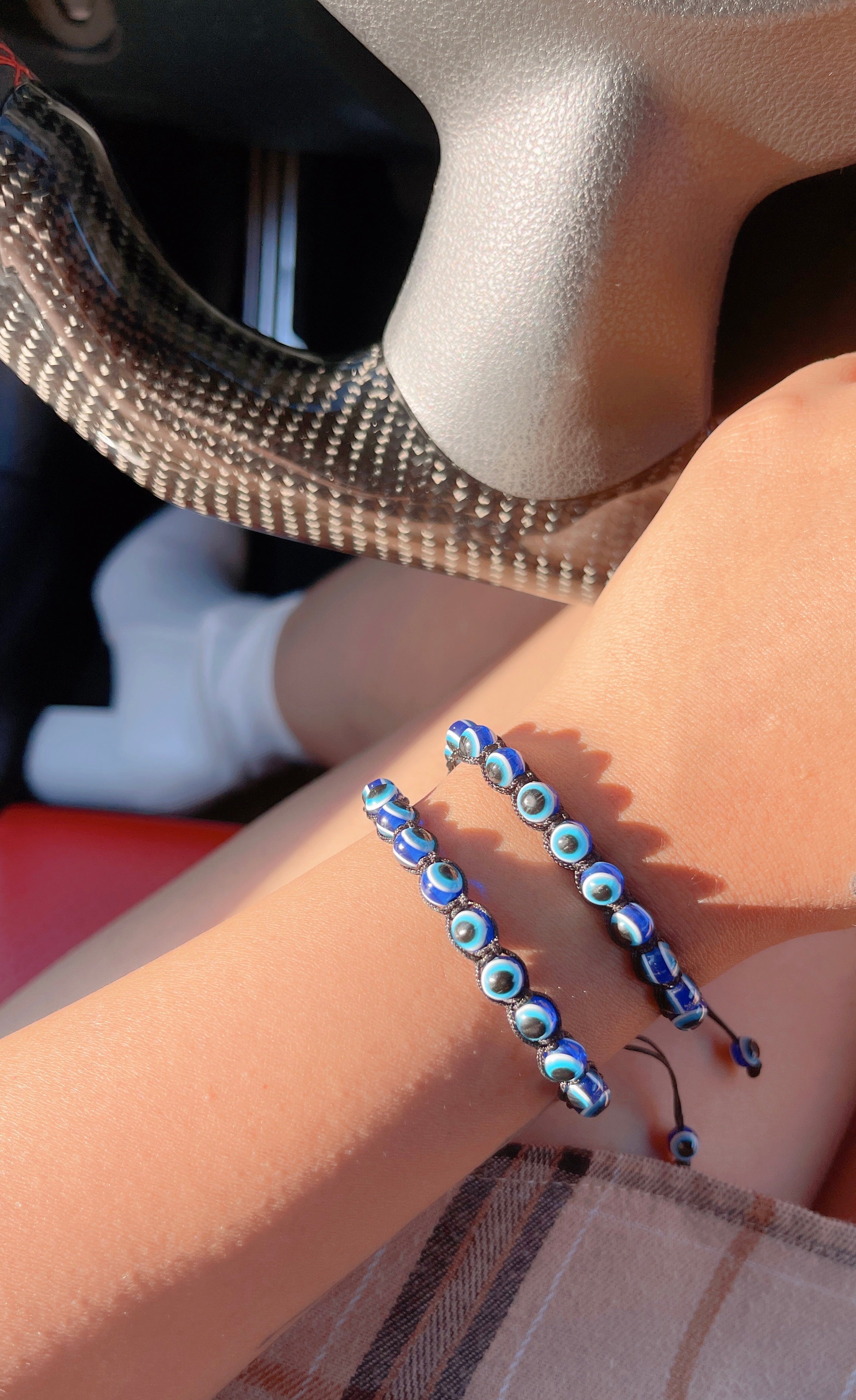 🧿 Midnight Babe – Evil Eye Bracelet 🖤💙