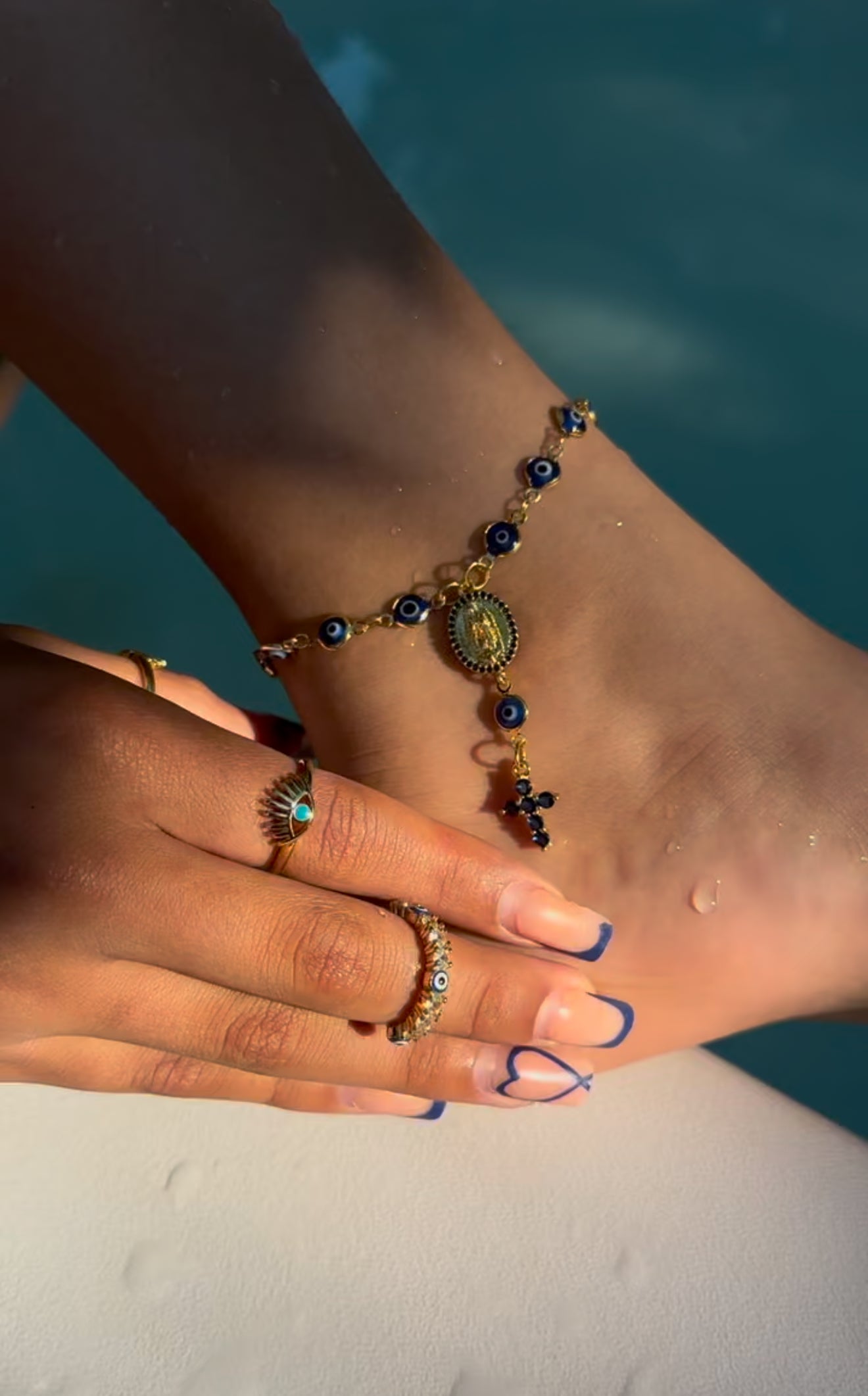Our Lady of Guadalupe Blue Anklet