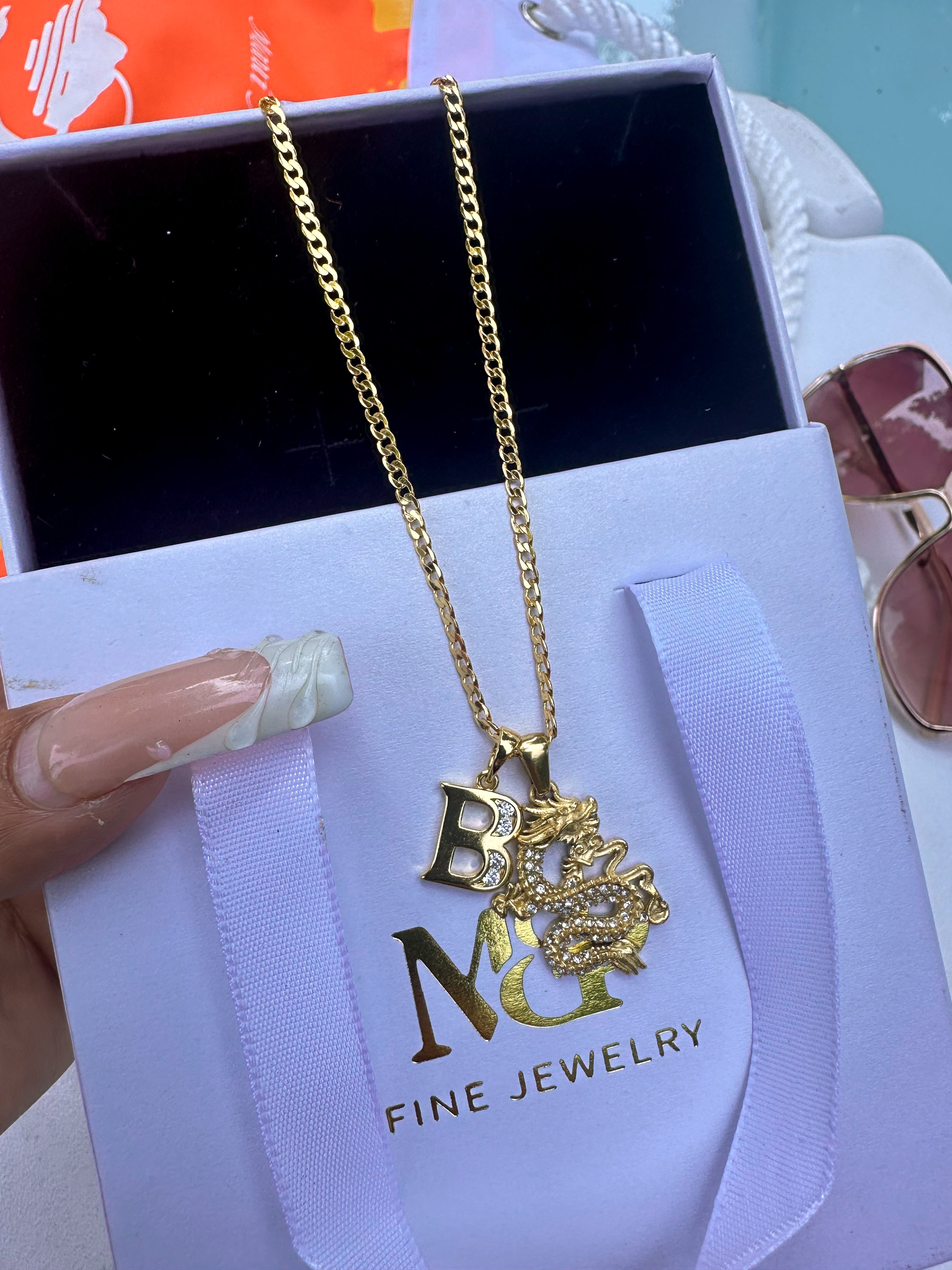 ✨ Initial Spark Dragon Necklace ✨