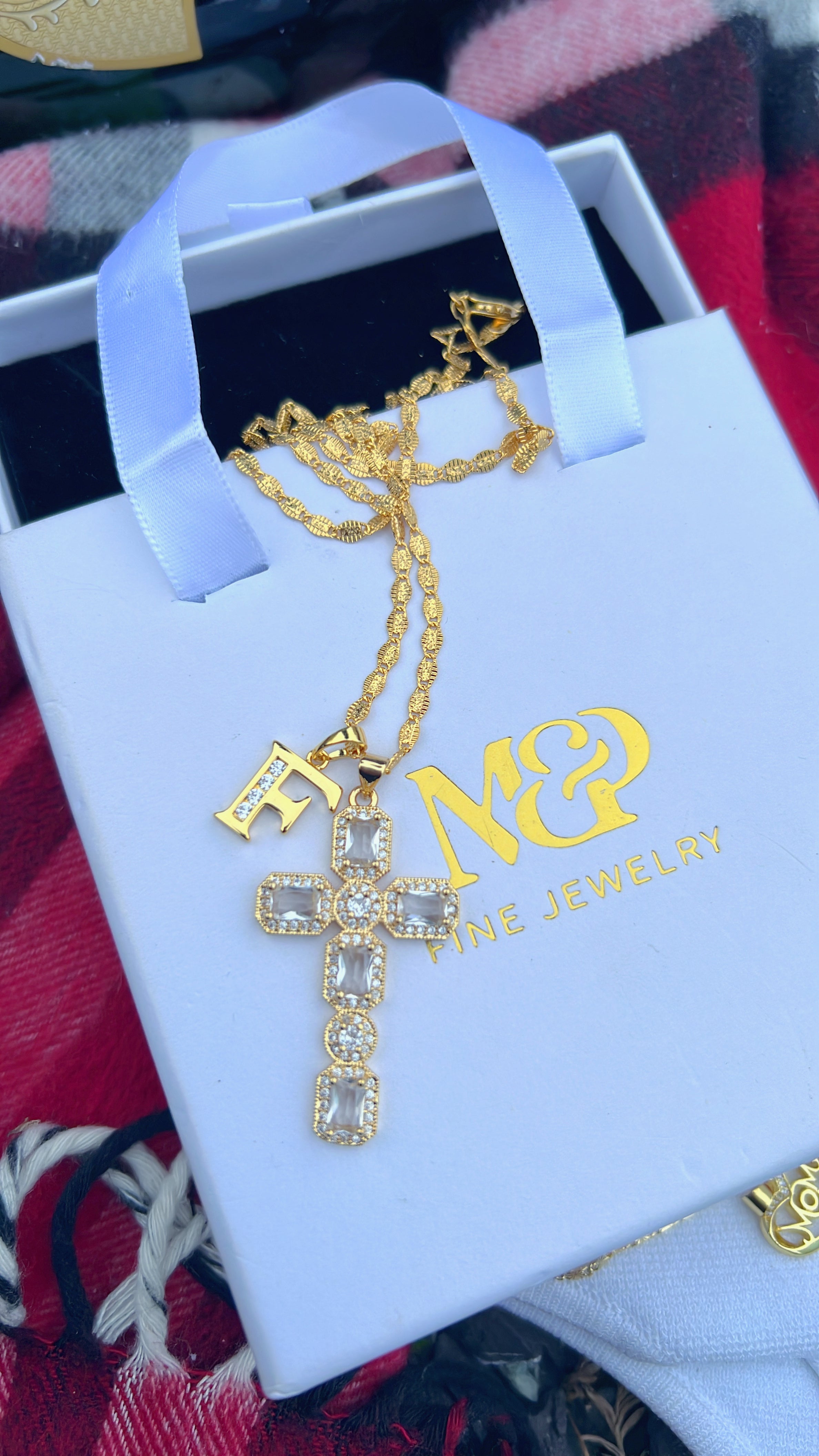 Faithful Cross Necklace & Custom Initial