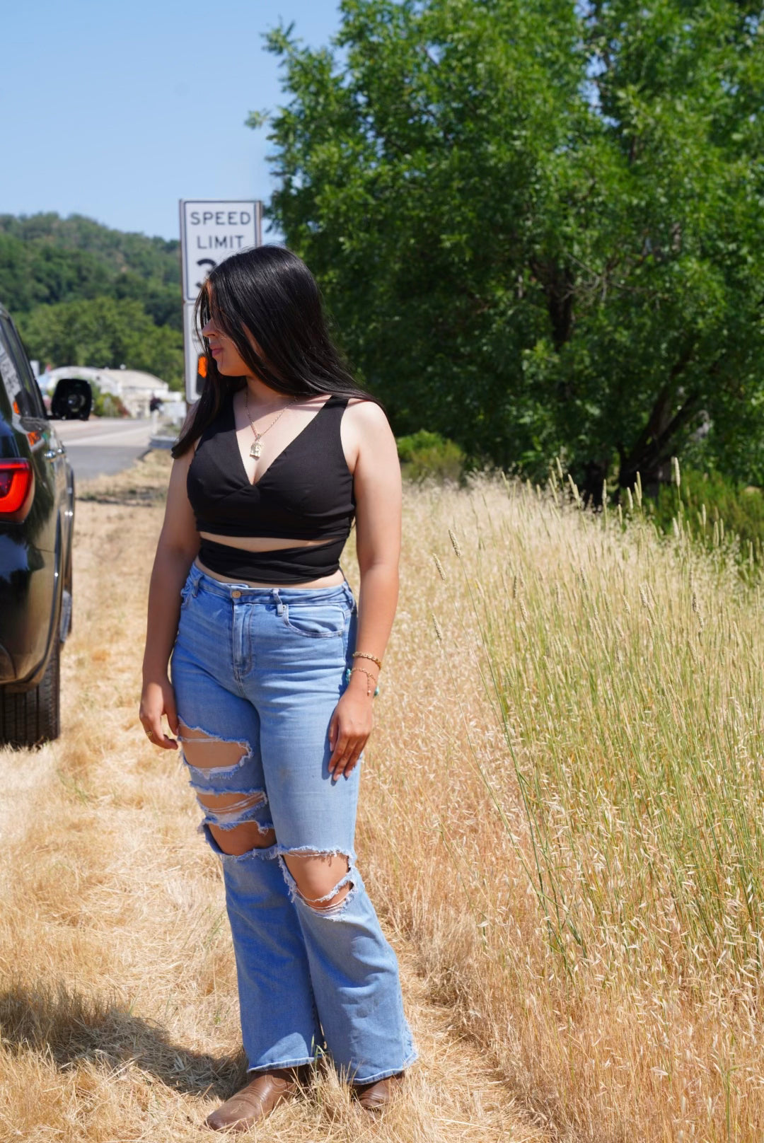 Muñequita Crop Top - Black