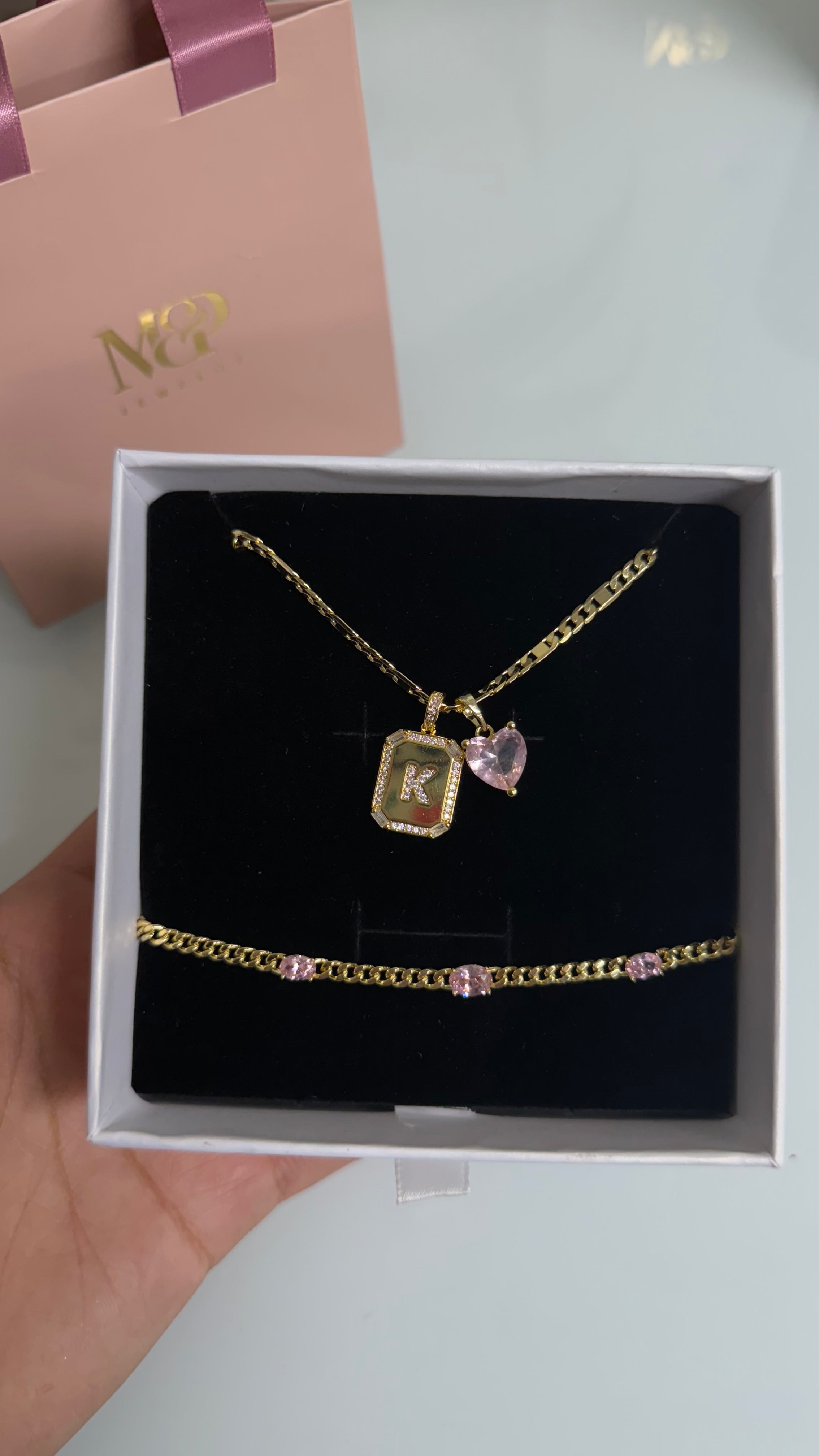 Coqueta Initial Necklace & Bracelet 🎀