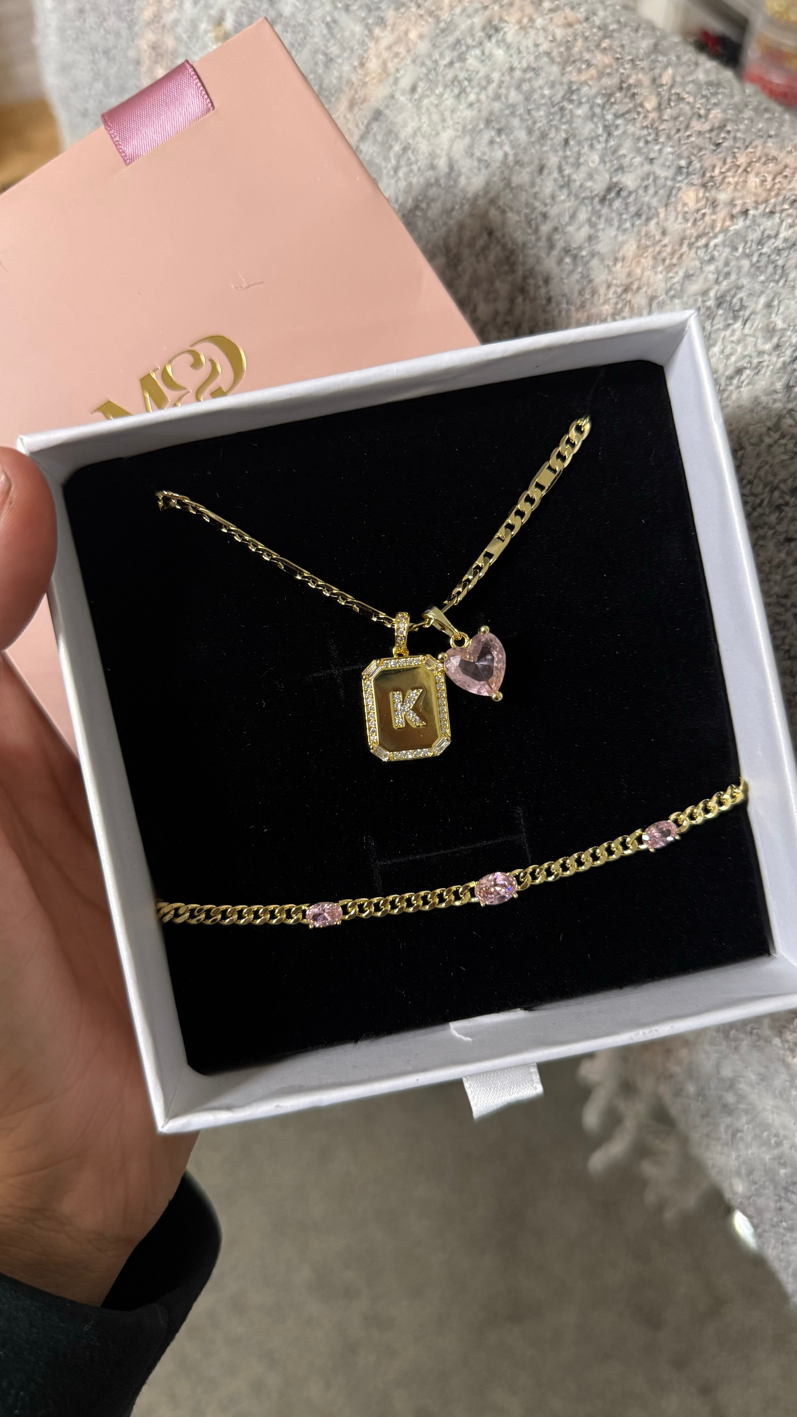 Coqueta Initial Necklace & Bracelet 🎀