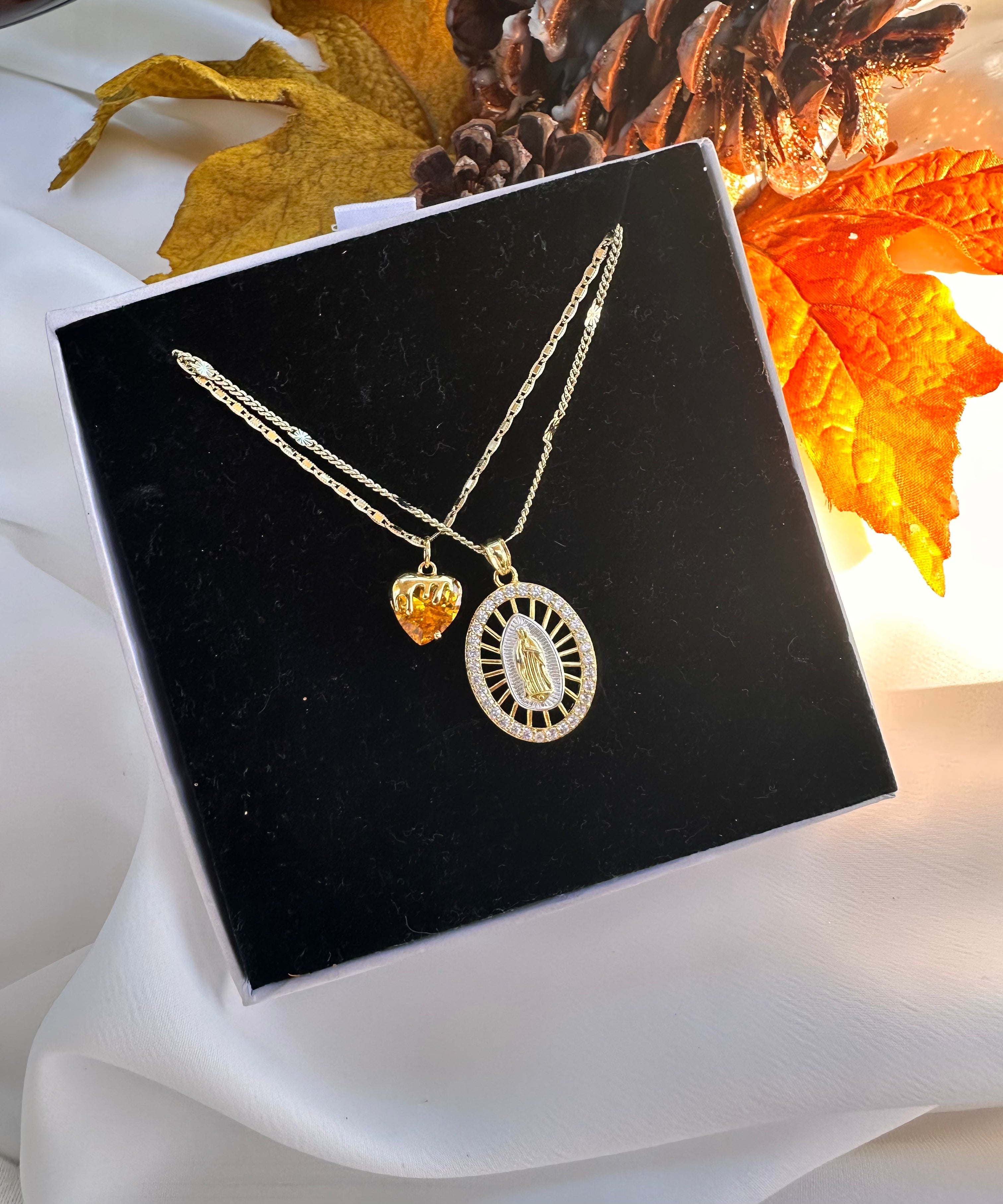 Lady of Guadalupe Honey Necklace Set