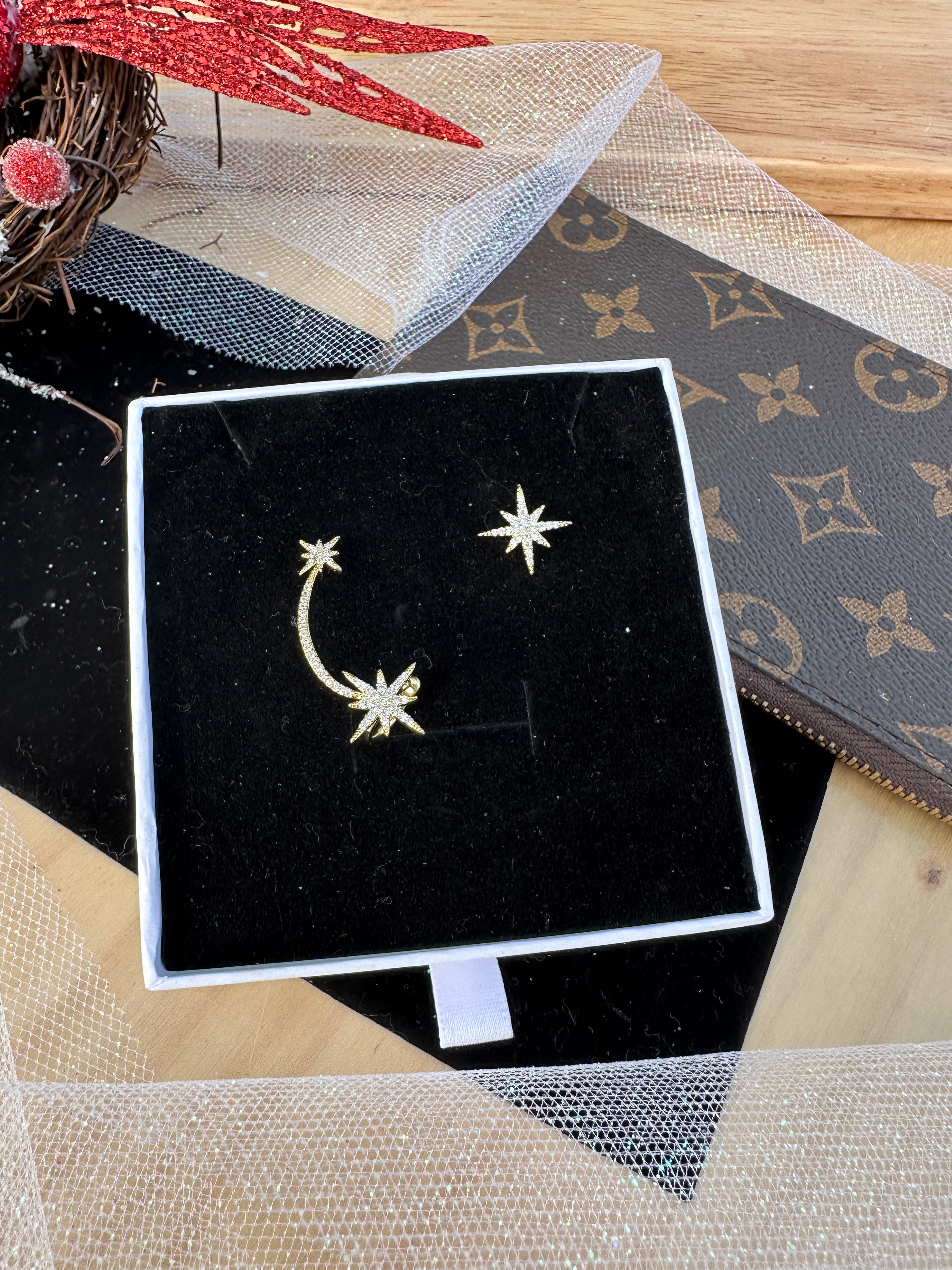 Starlit Duo Shooting Star Earring Set