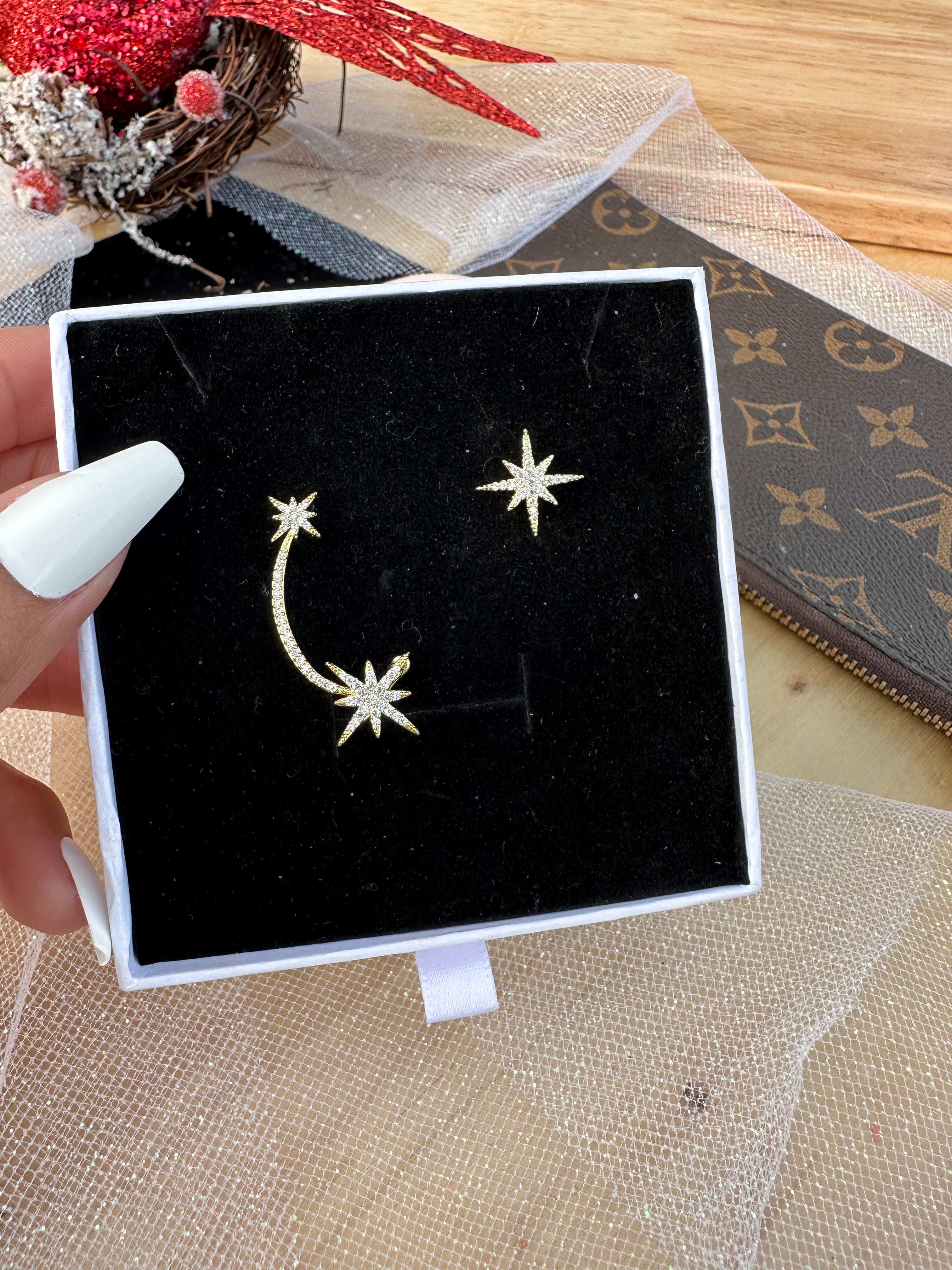 Starlit Duo Shooting Star Earring Set