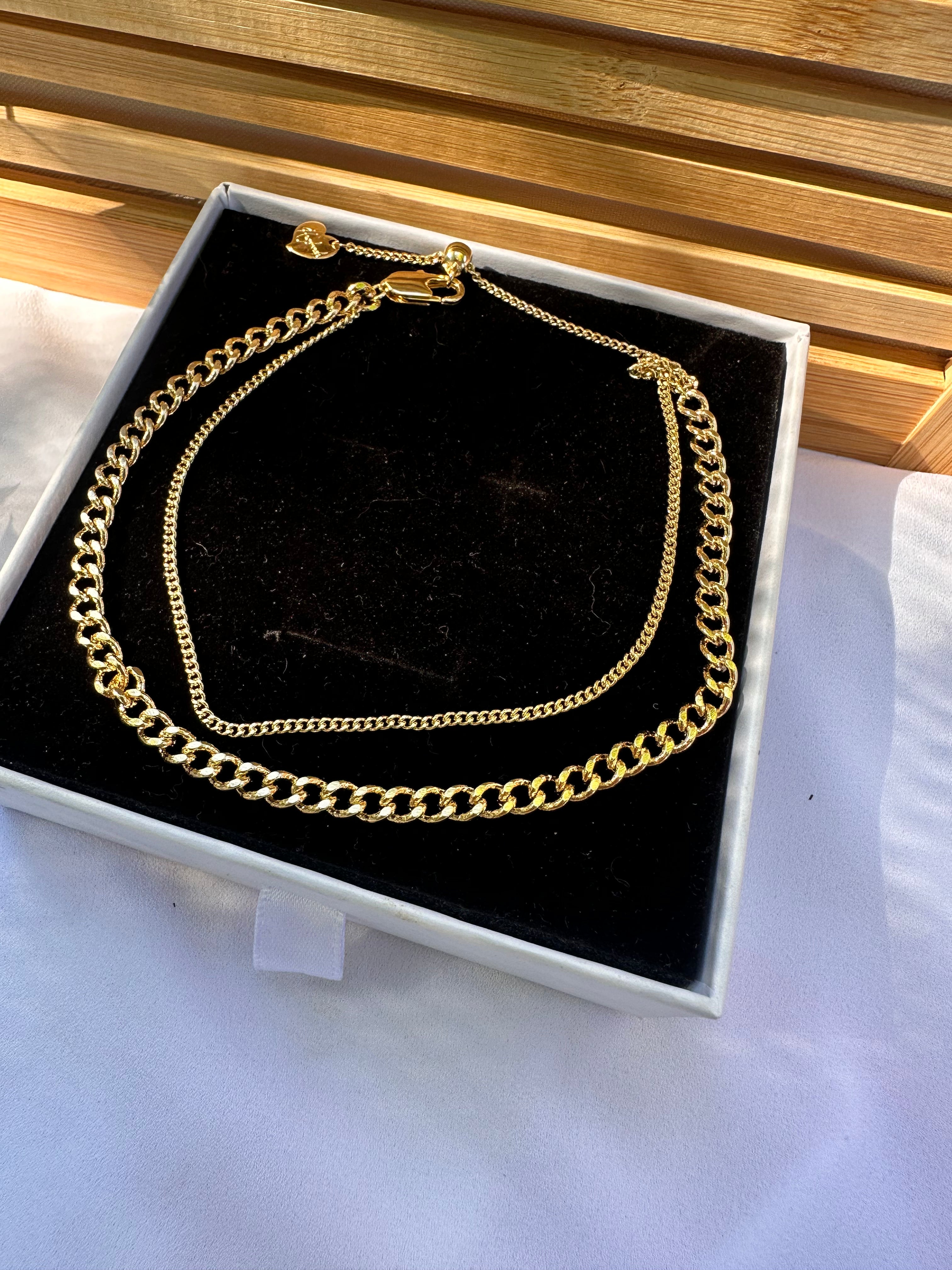 Miami Cuban Anklet Set