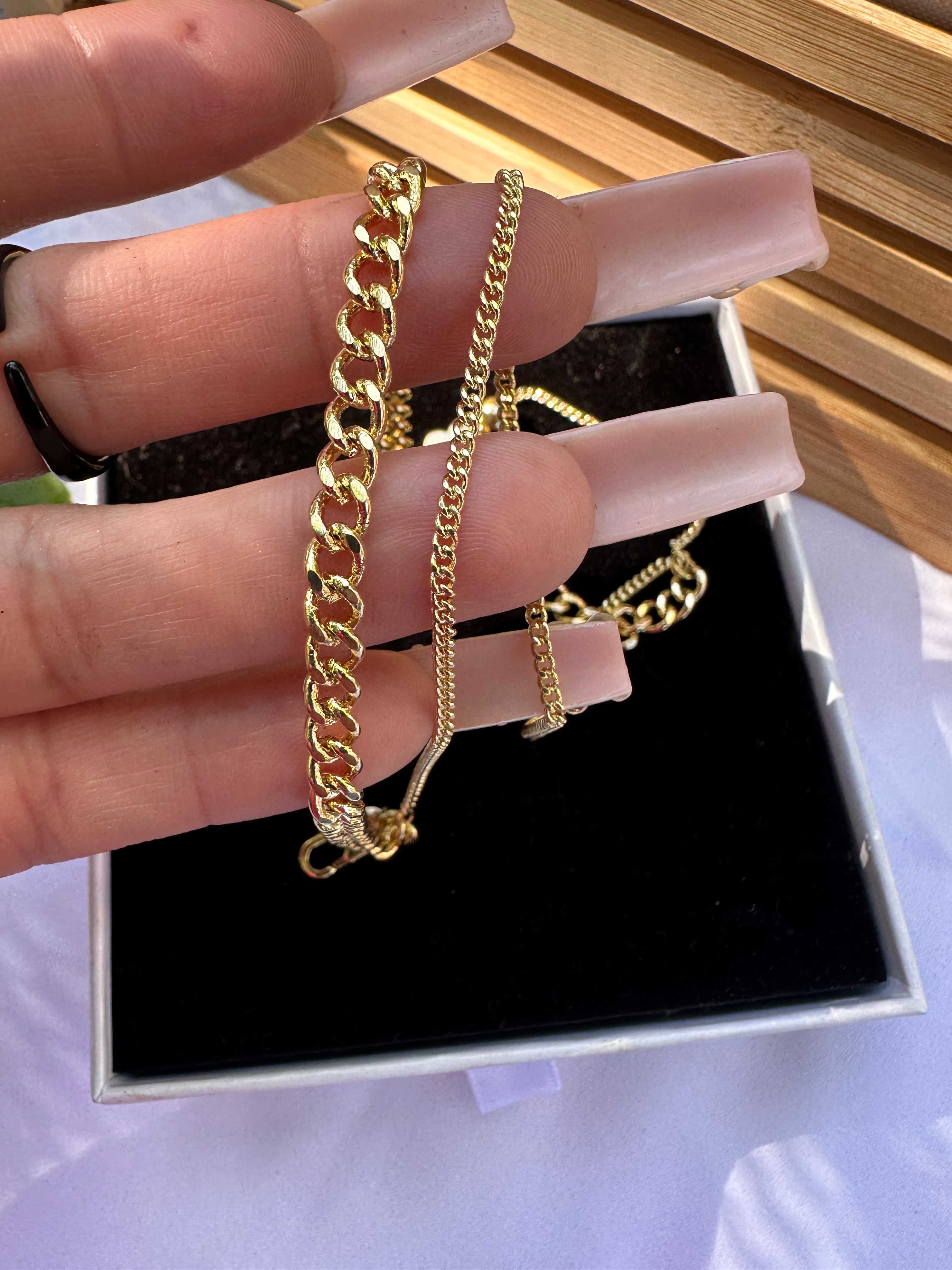 Miami Cuban Anklet Set