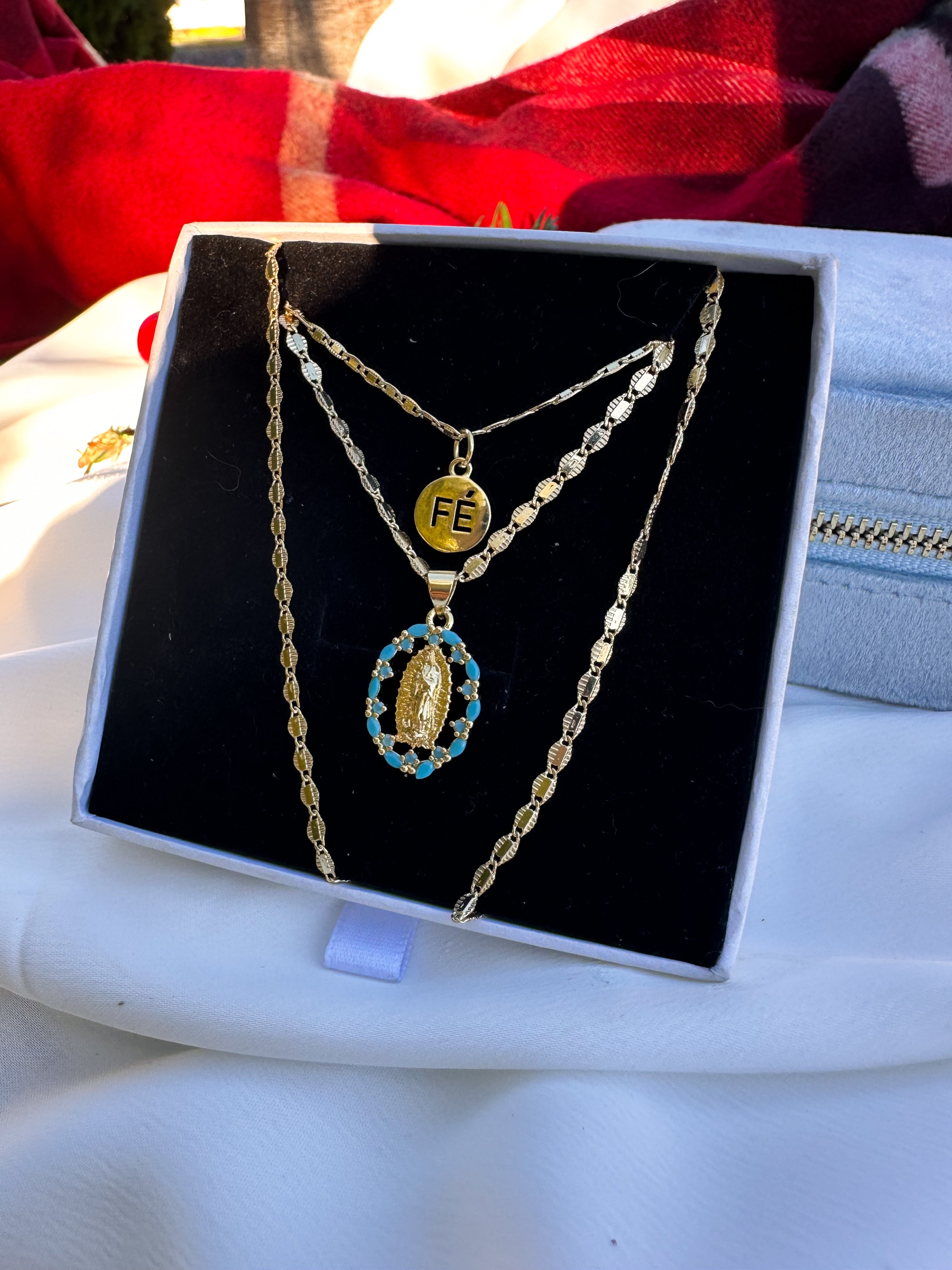 Faithful Mother Mary Necklace Set