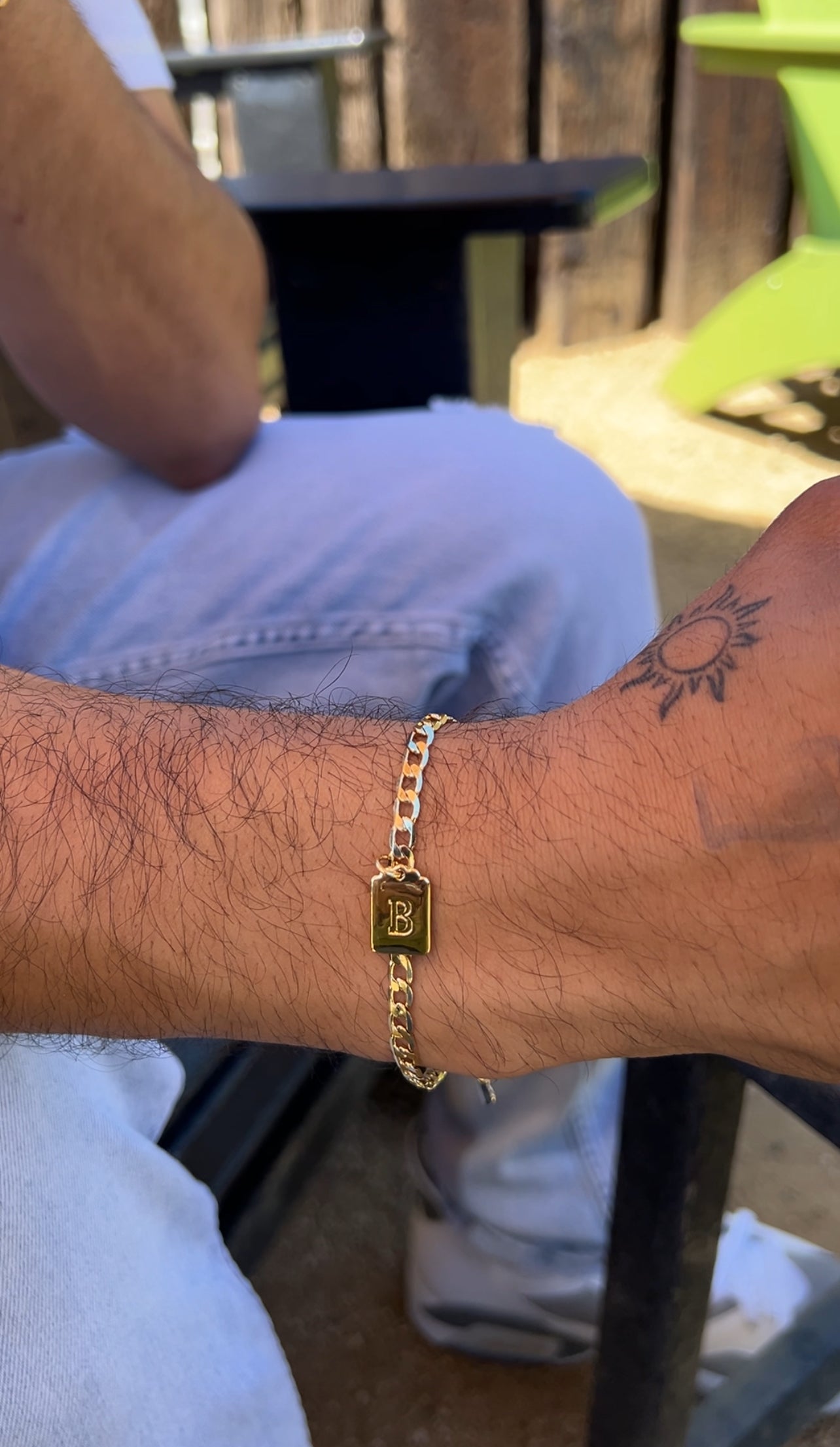 Flat Initial Cuban Bracelet (1 pcs)