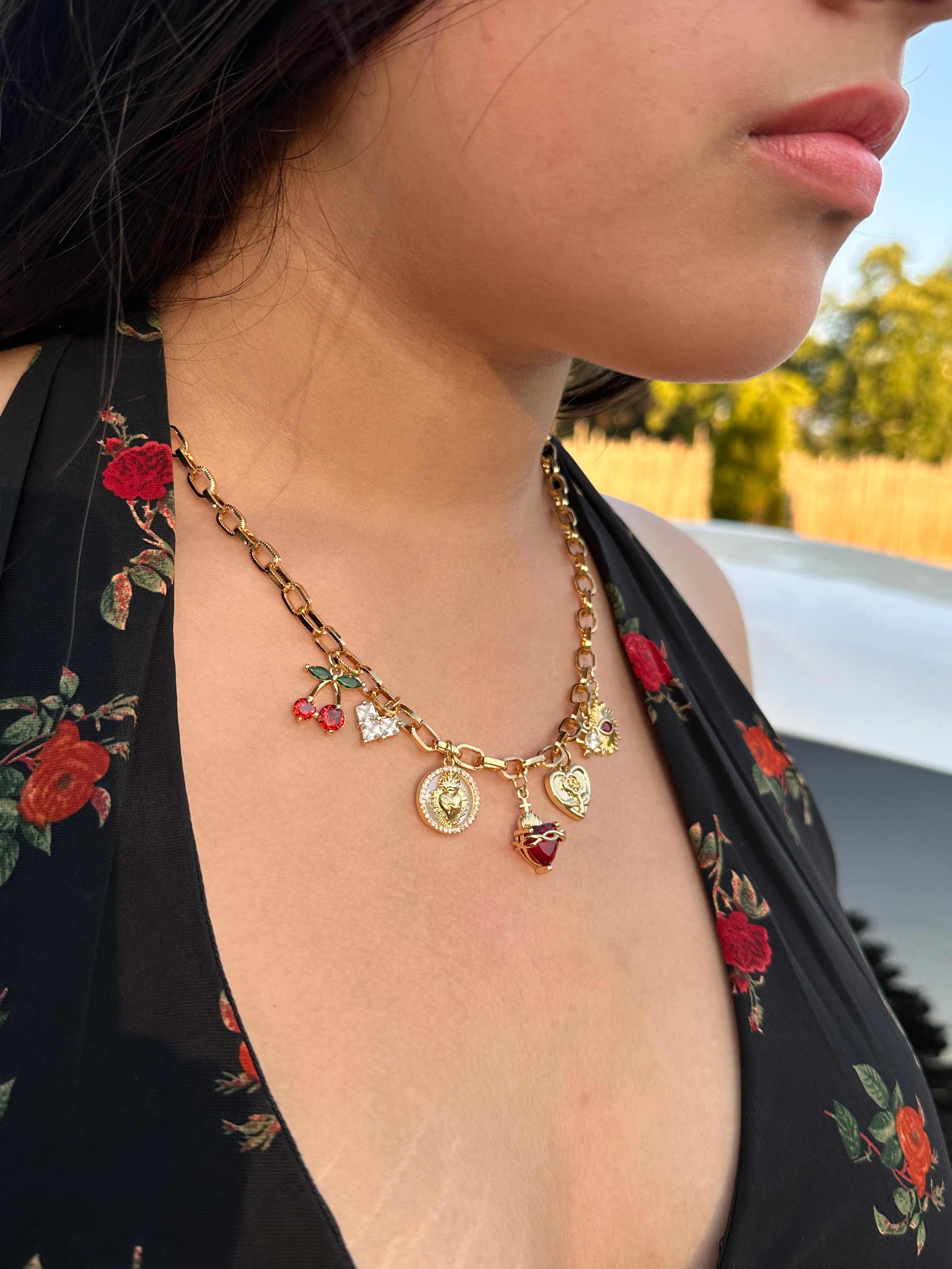 Divine Cherry Charm Necklace