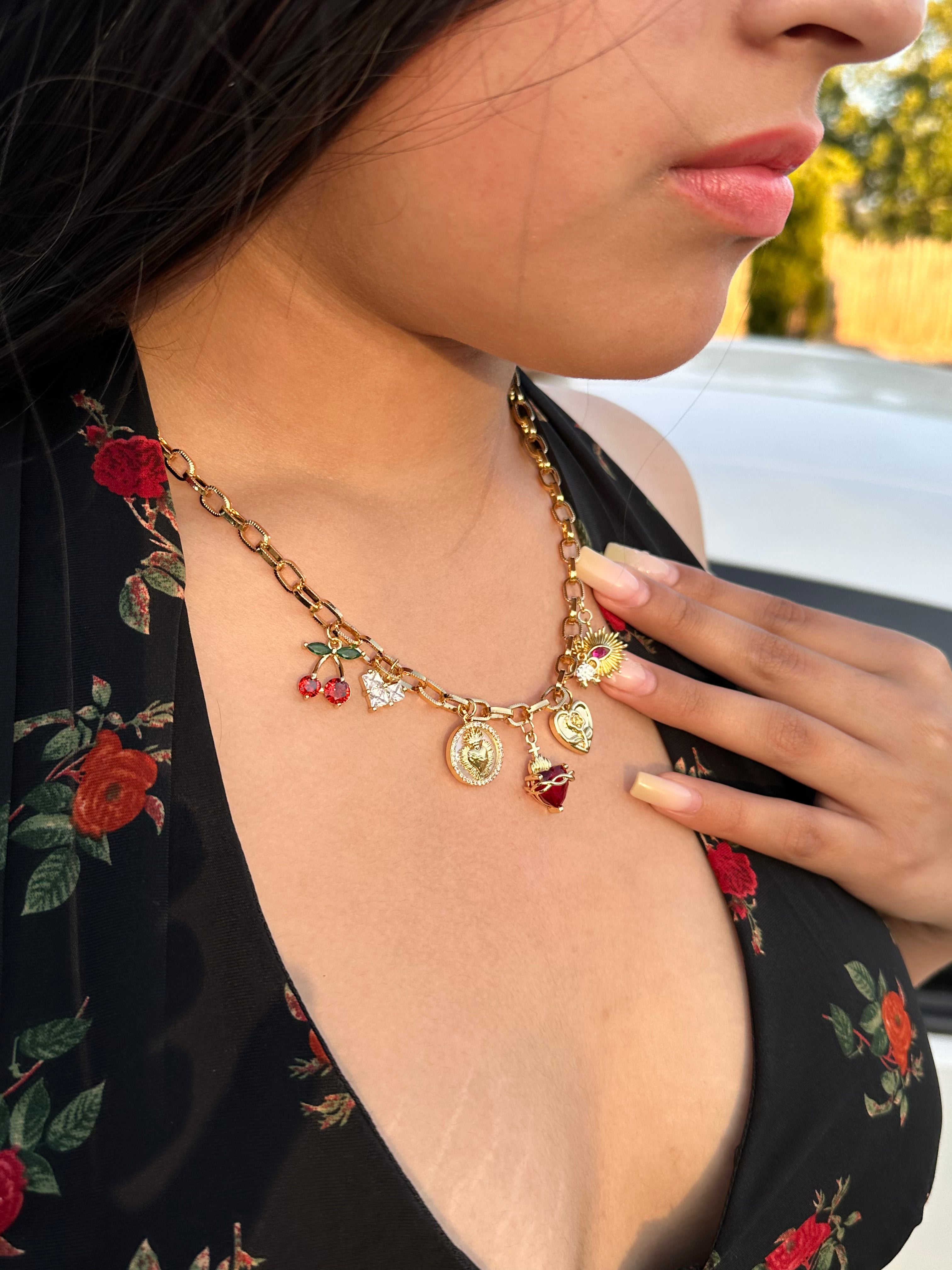Divine Cherry Charm Necklace