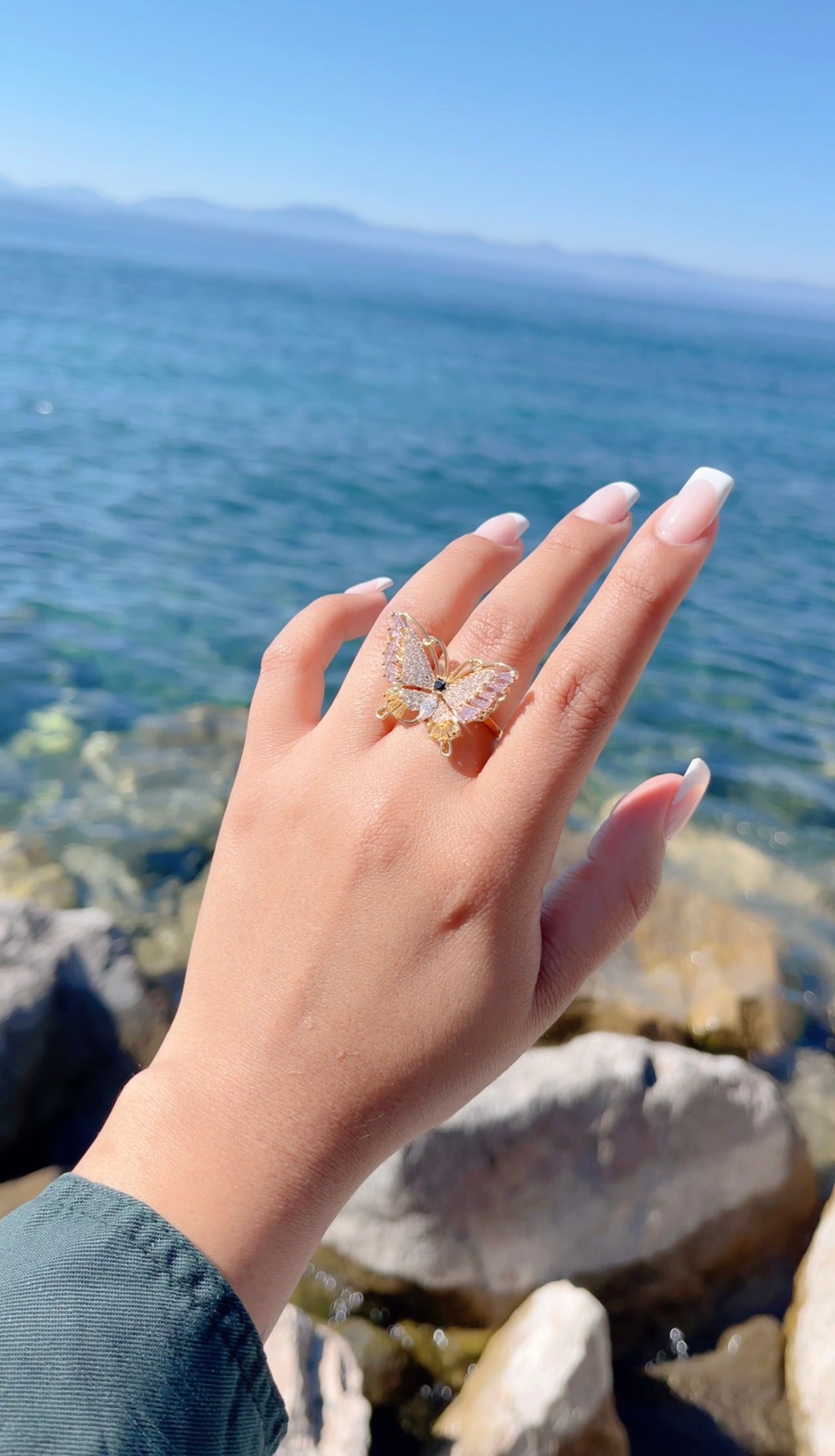 Fresita Butterfly Ring: adjustable 7-9