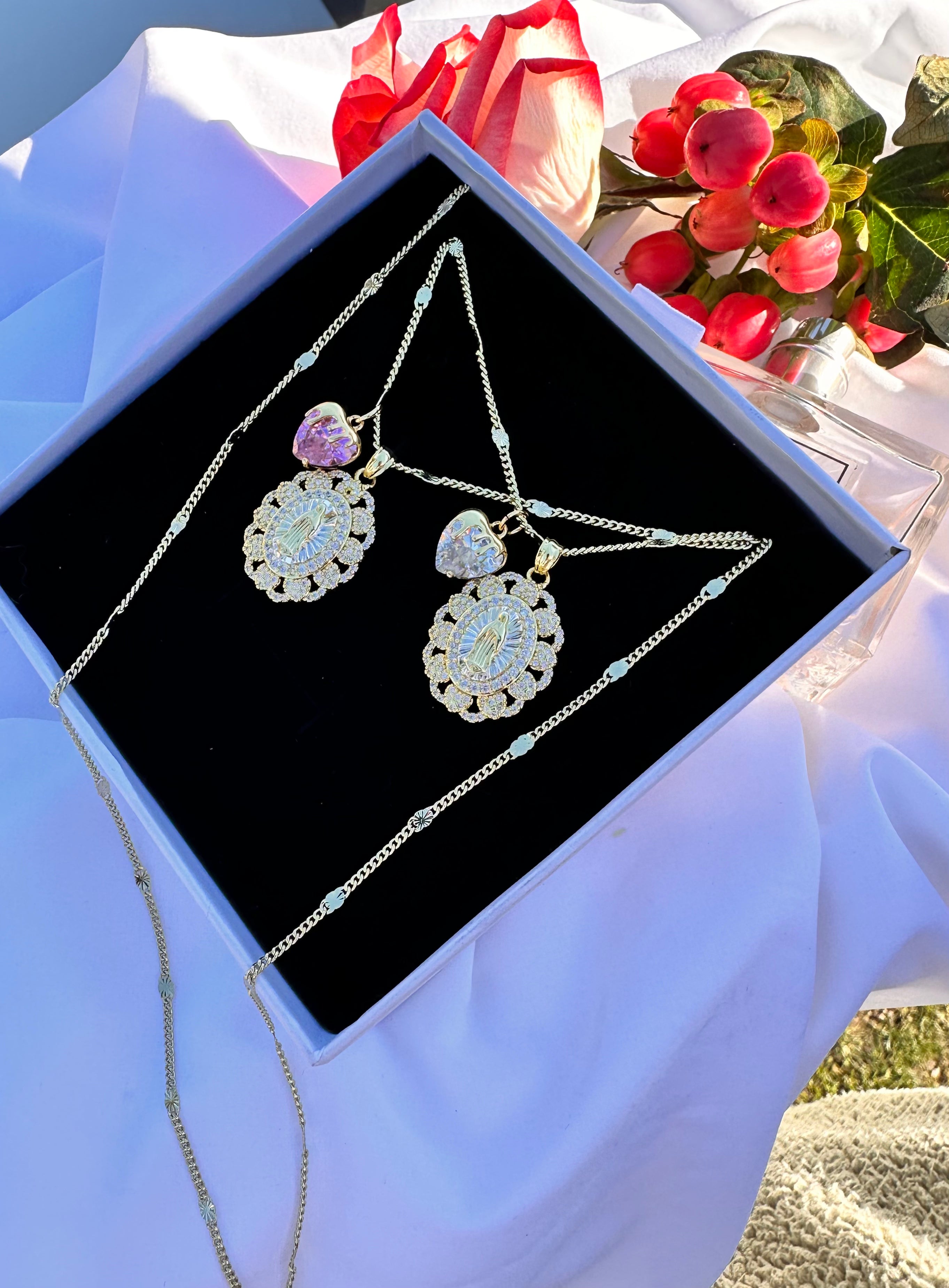 "Mejor Amigas" Lady of Guadalupe Necklace Set