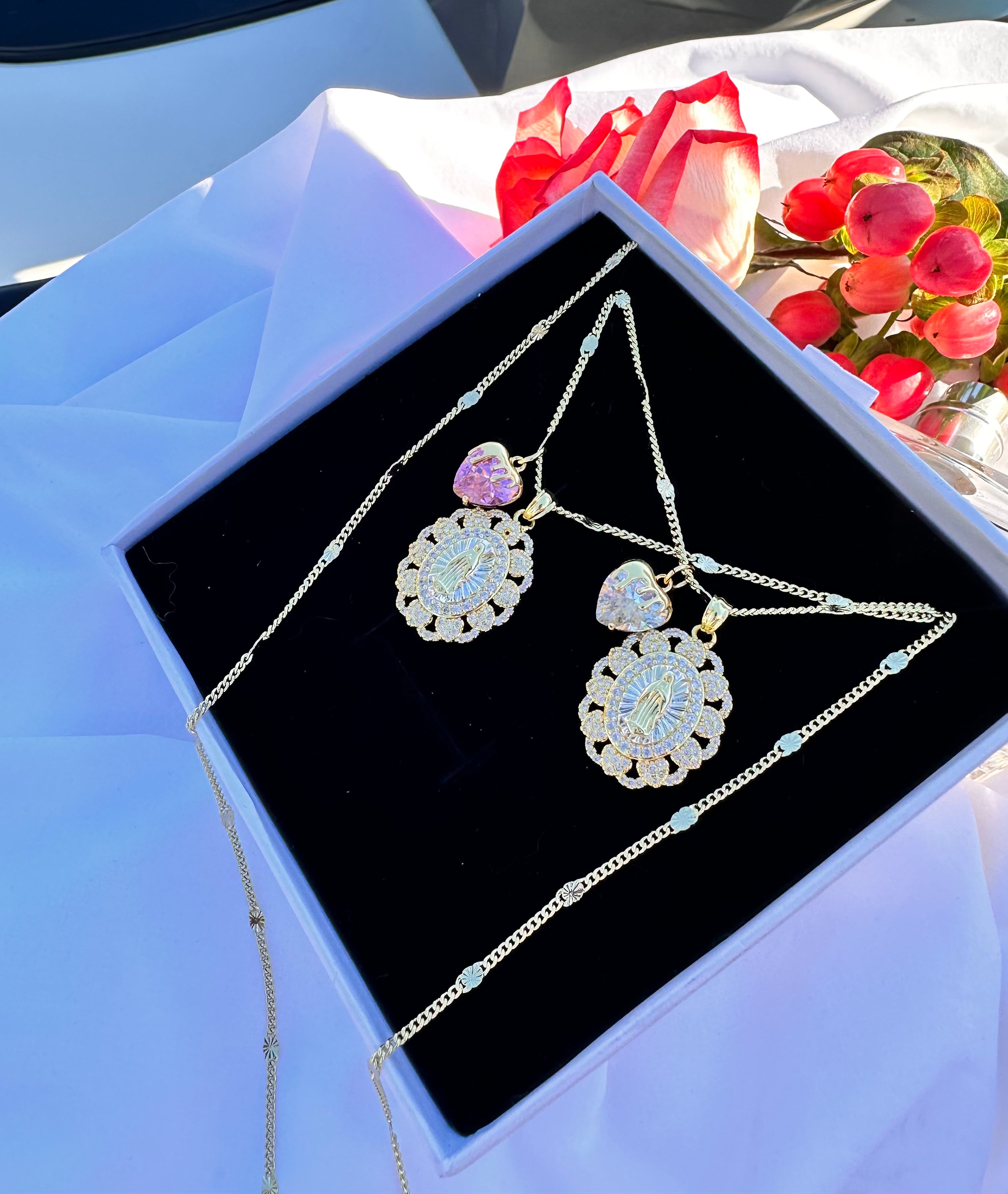 "Mejor Amigas" Lady of Guadalupe Necklace Set