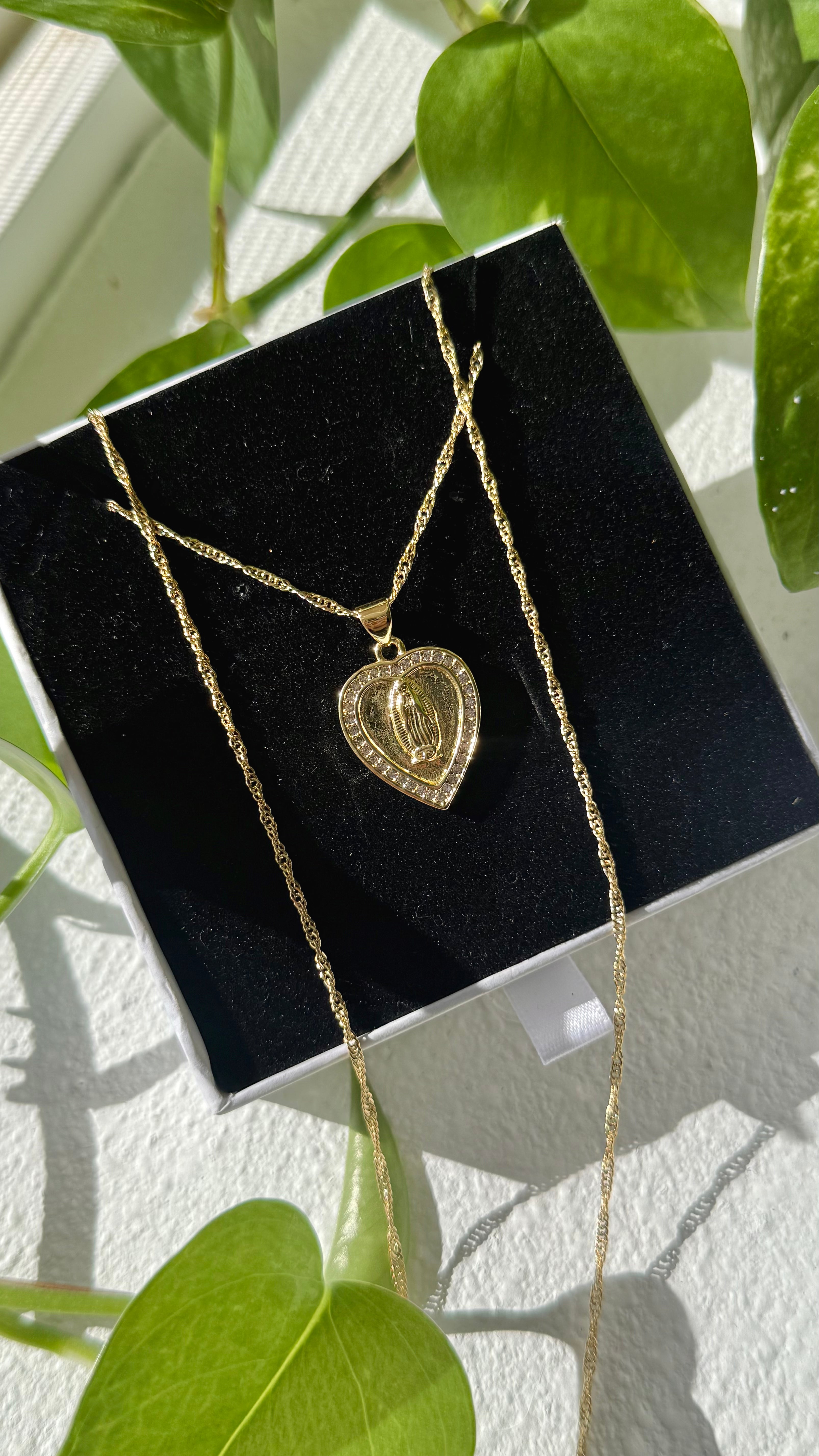 Virgin Mary Heart Necklace