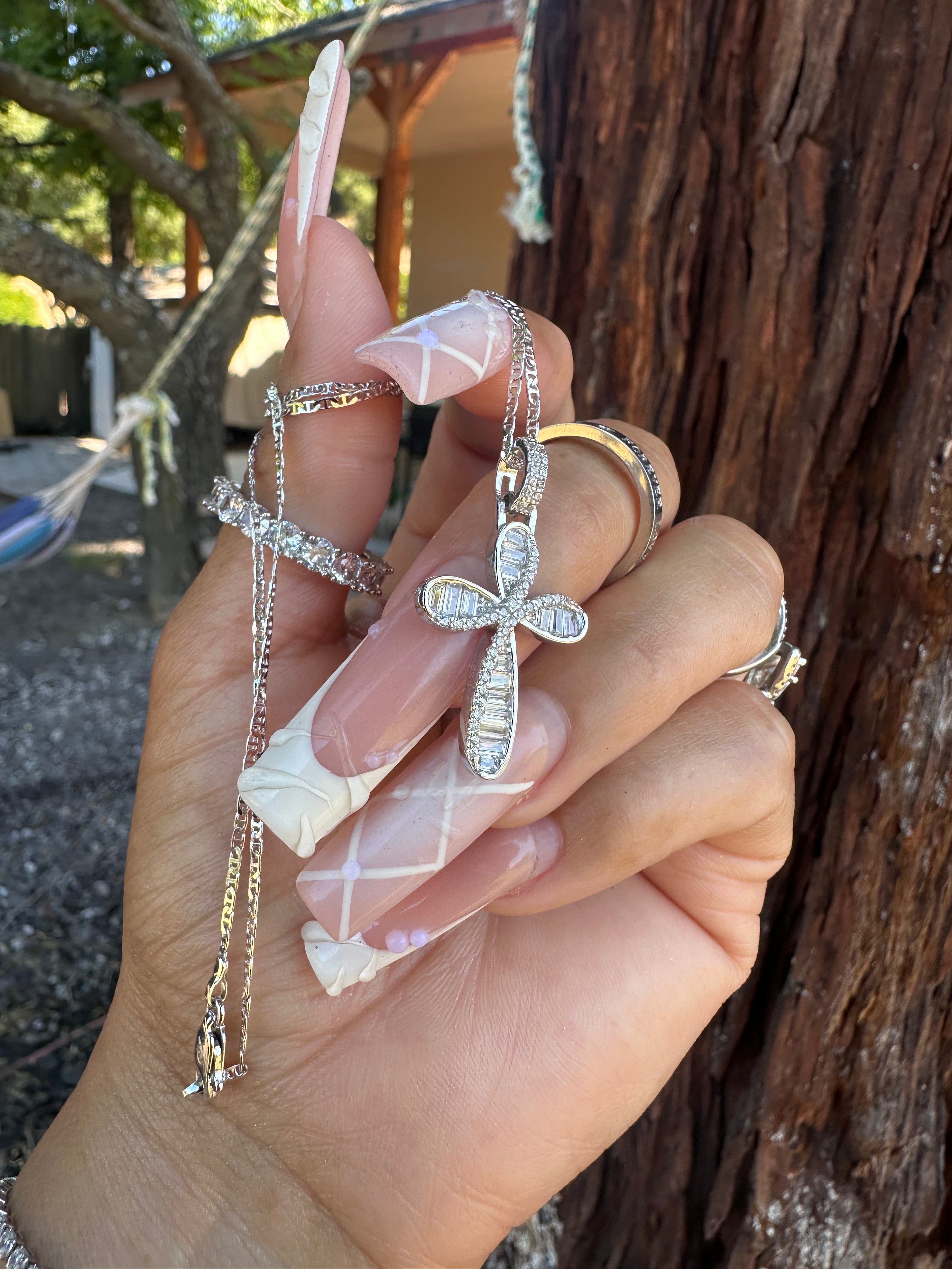 Sterling Paved Cross Necklace