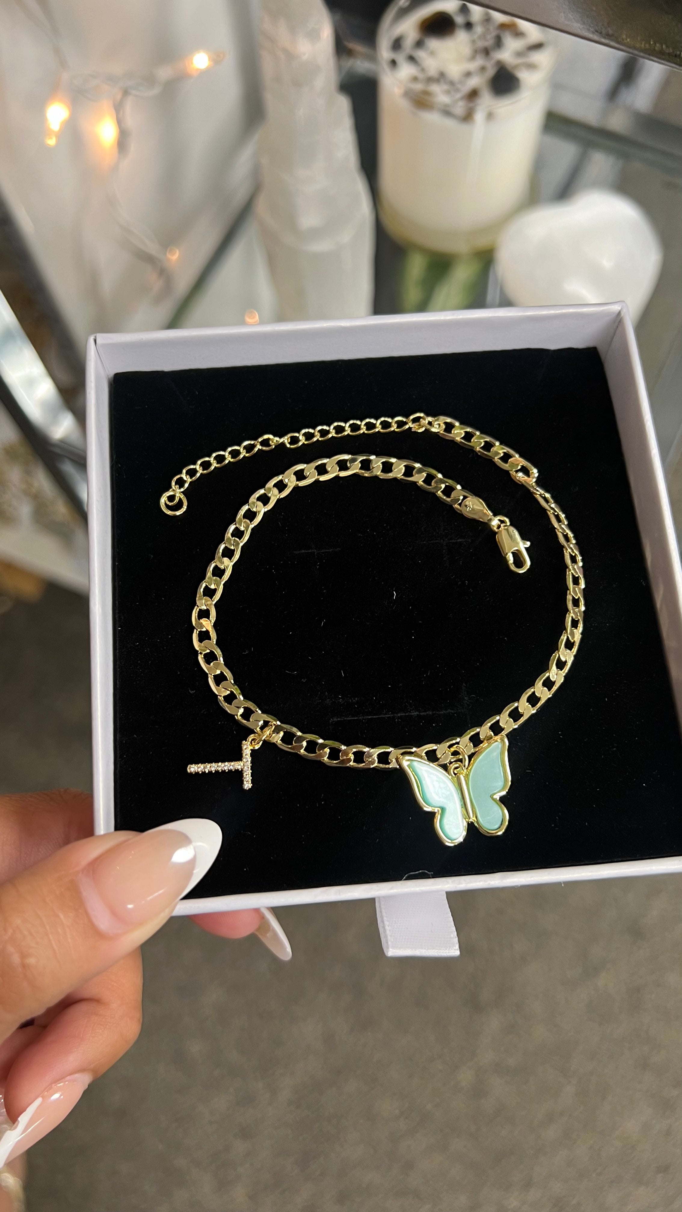 "El Mar" Initial Anklet