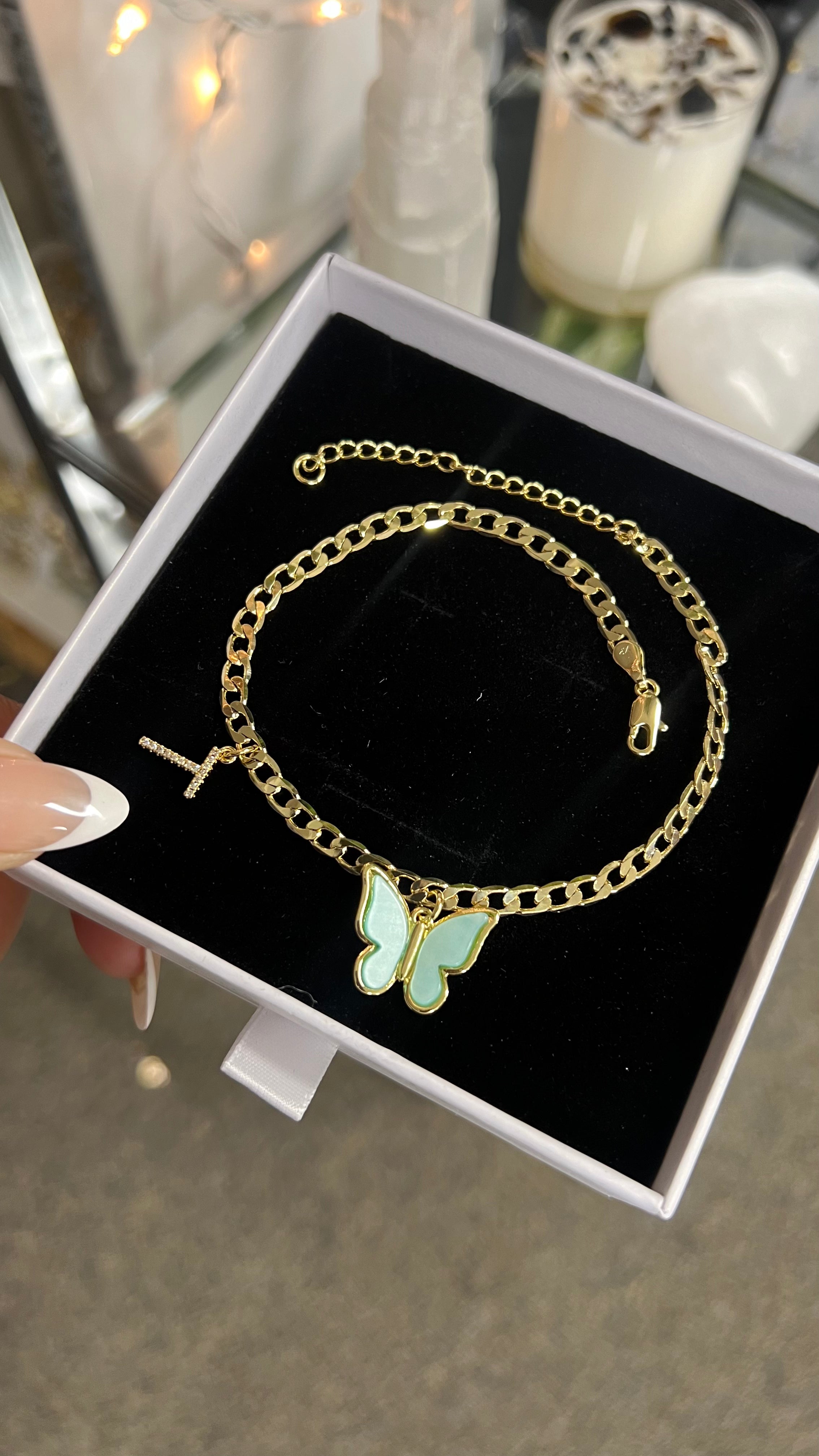 "El Mar" Initial Anklet