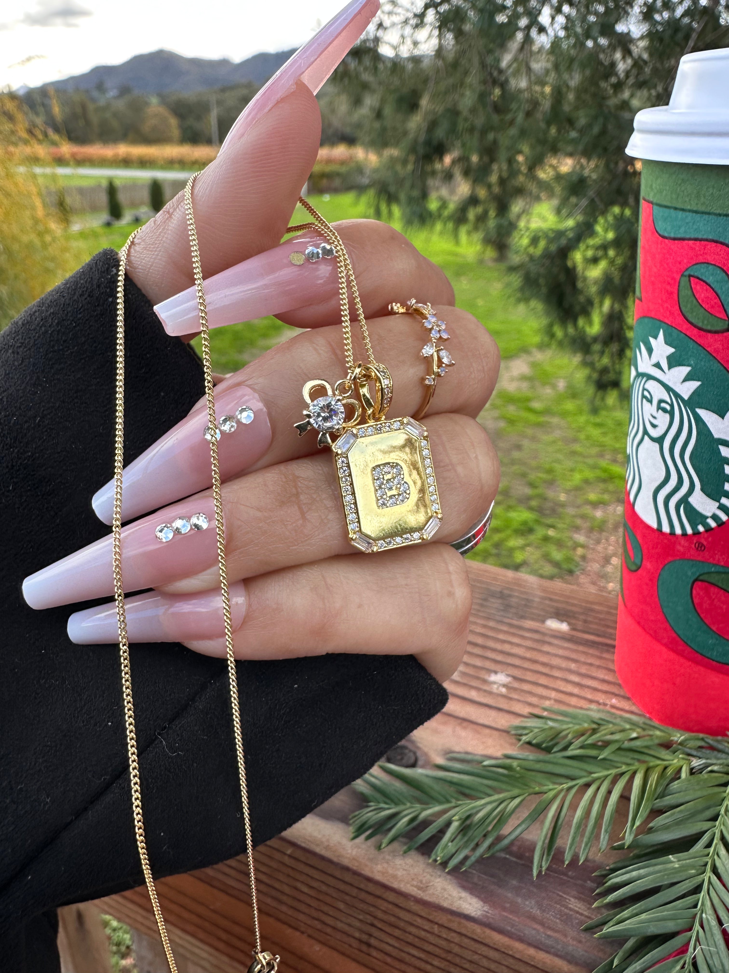 Bow Initial Necklace