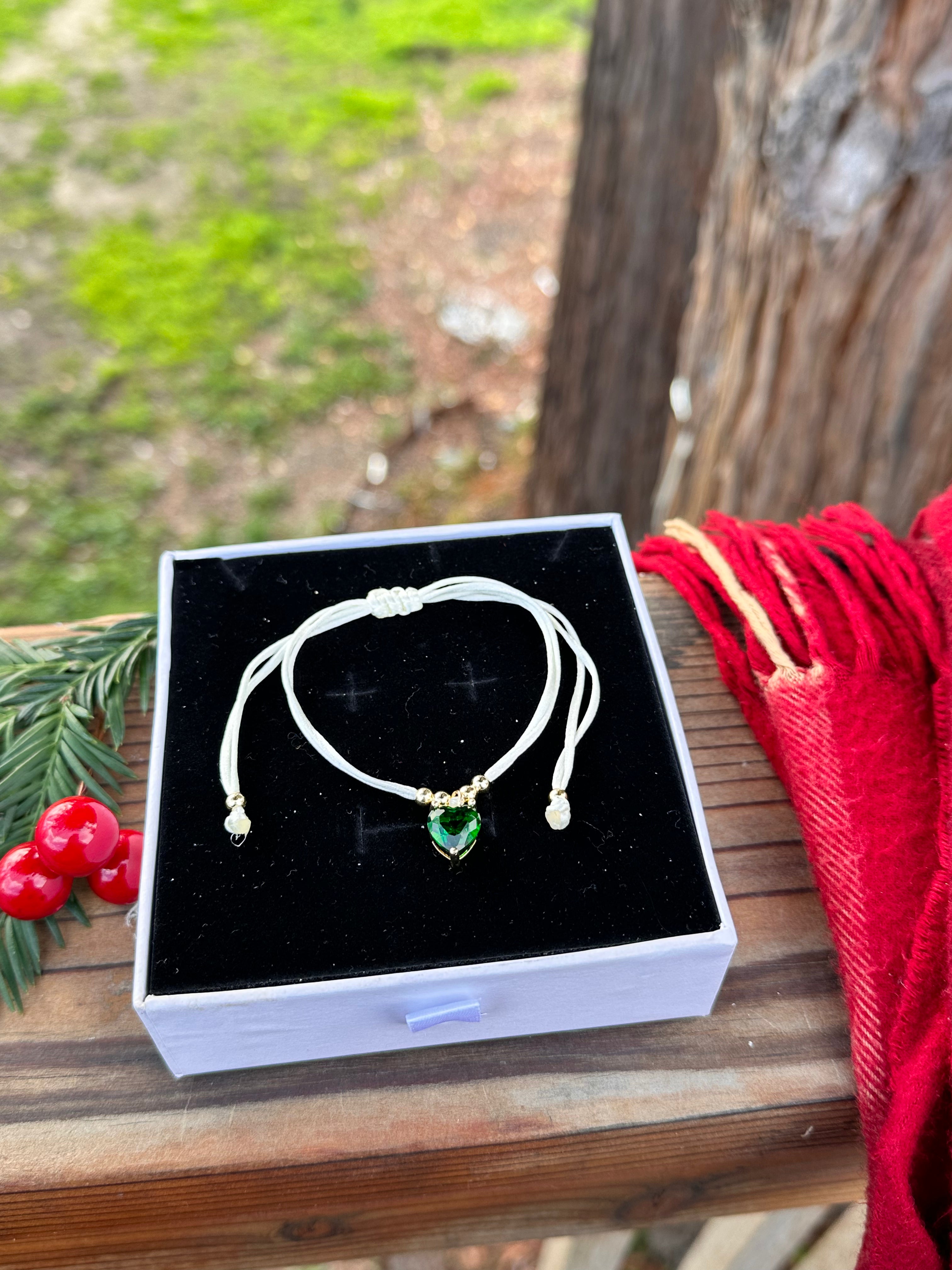 Enchanted Emerald Heart Bracelet