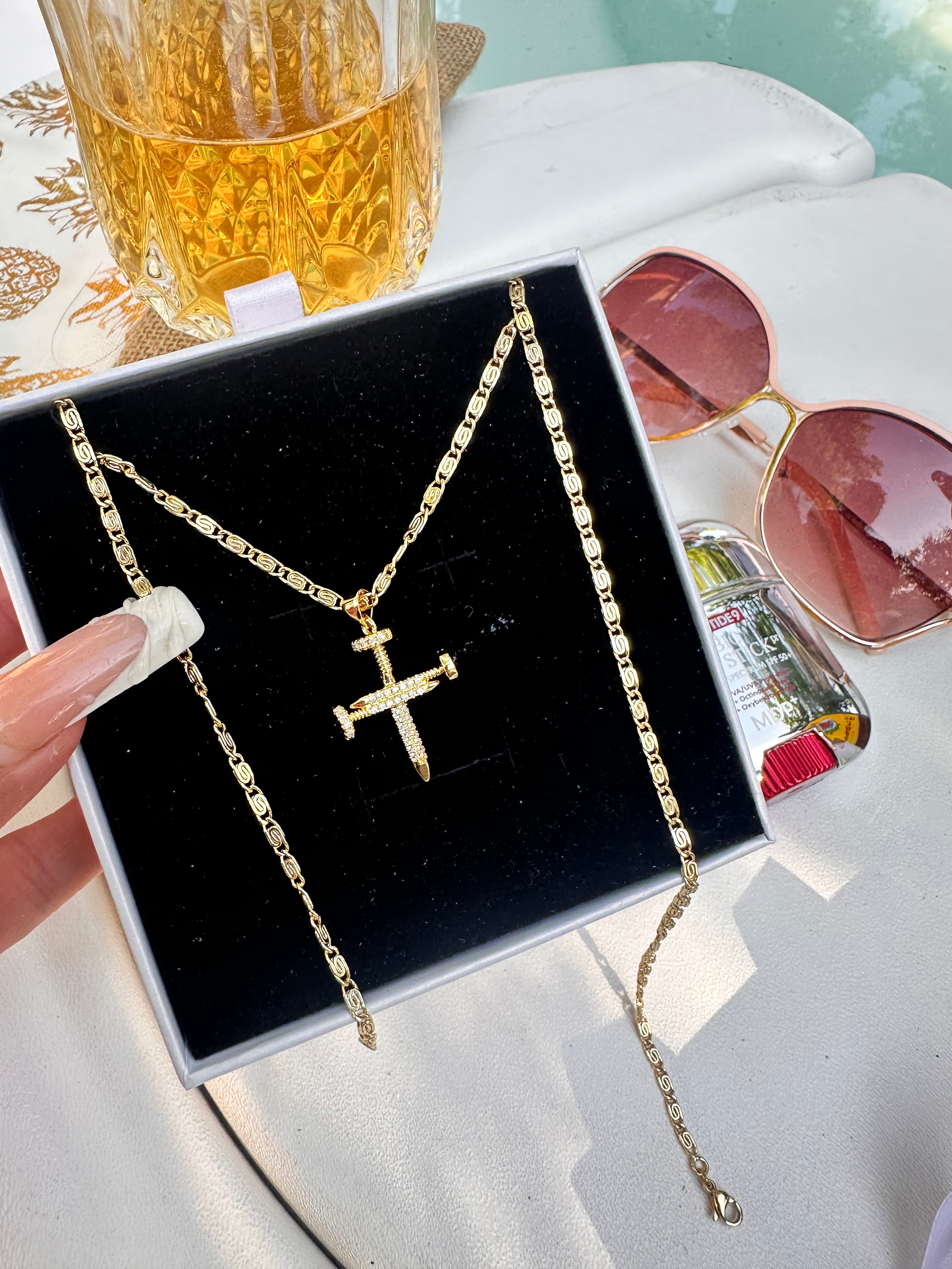 Nailed for Love Necklace - Cross