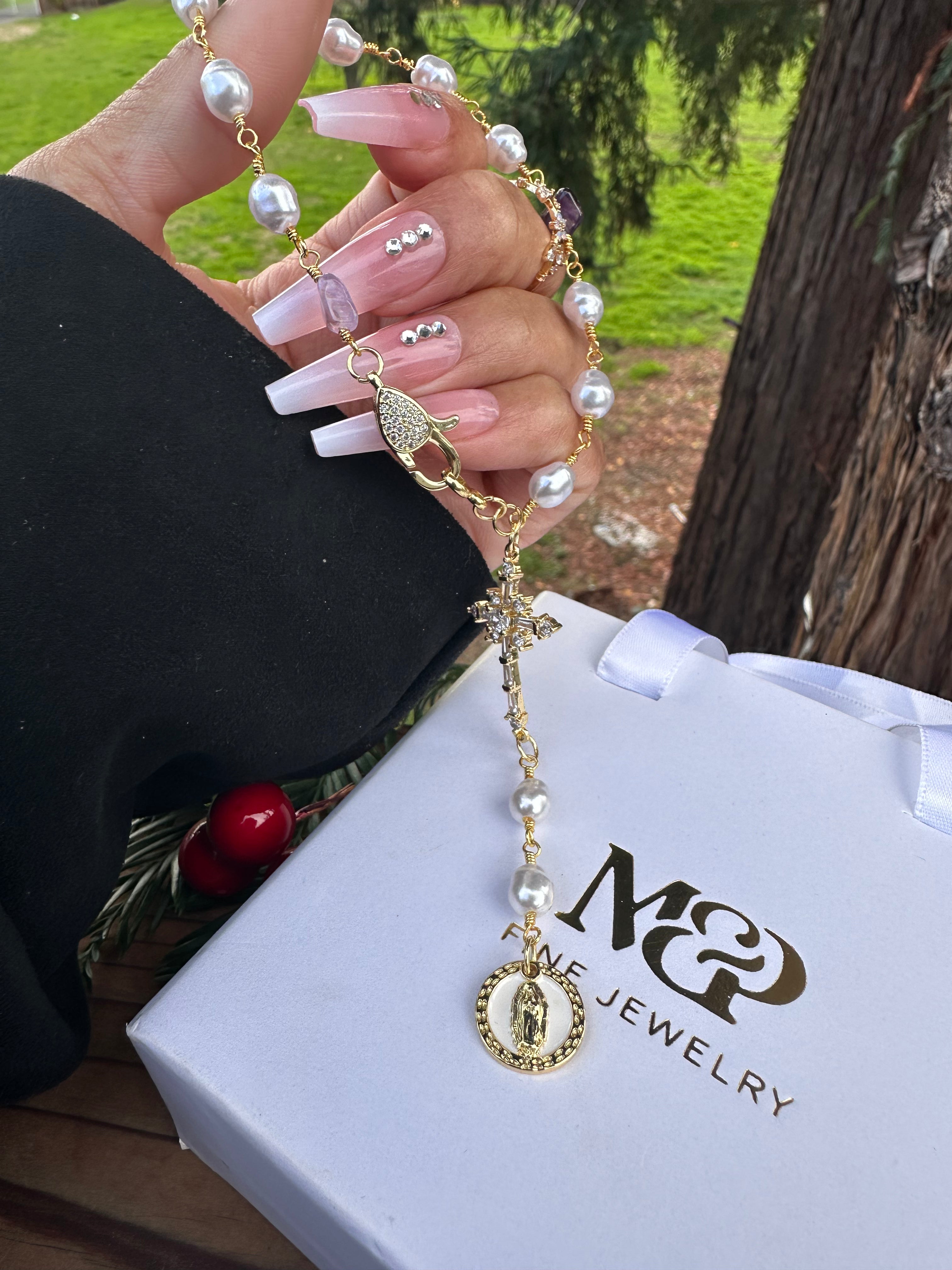 Car Rosary: Protective Cross & Blessed Virgin Mary