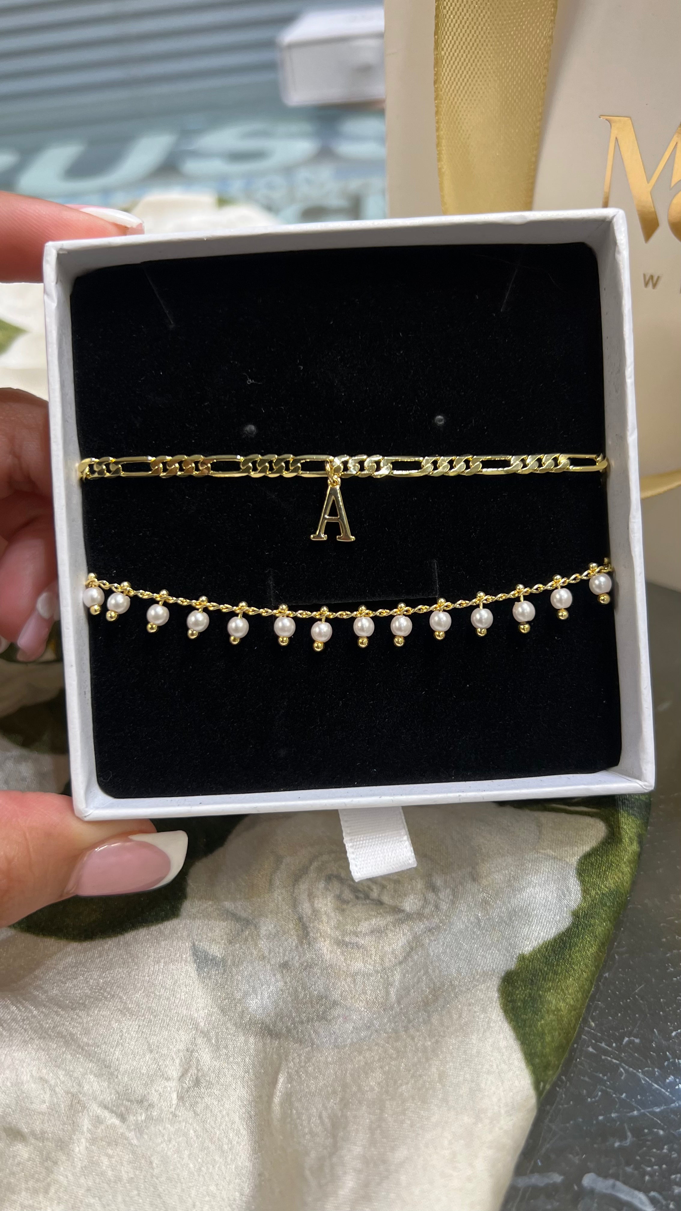 Goddess Initial Anklet Set