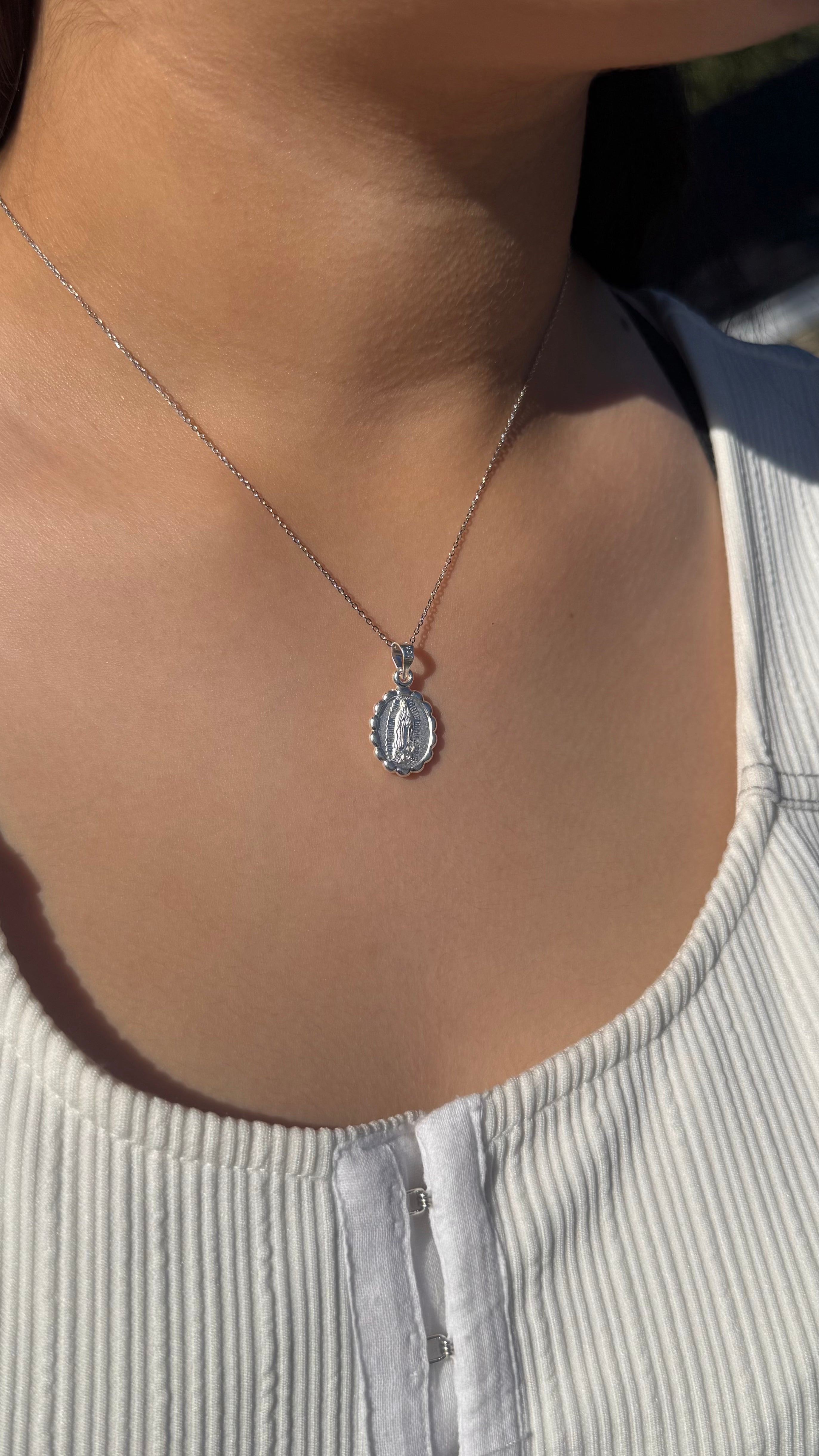 Dual-Sided Devotion Necklace – Virgen Mary & Jesus