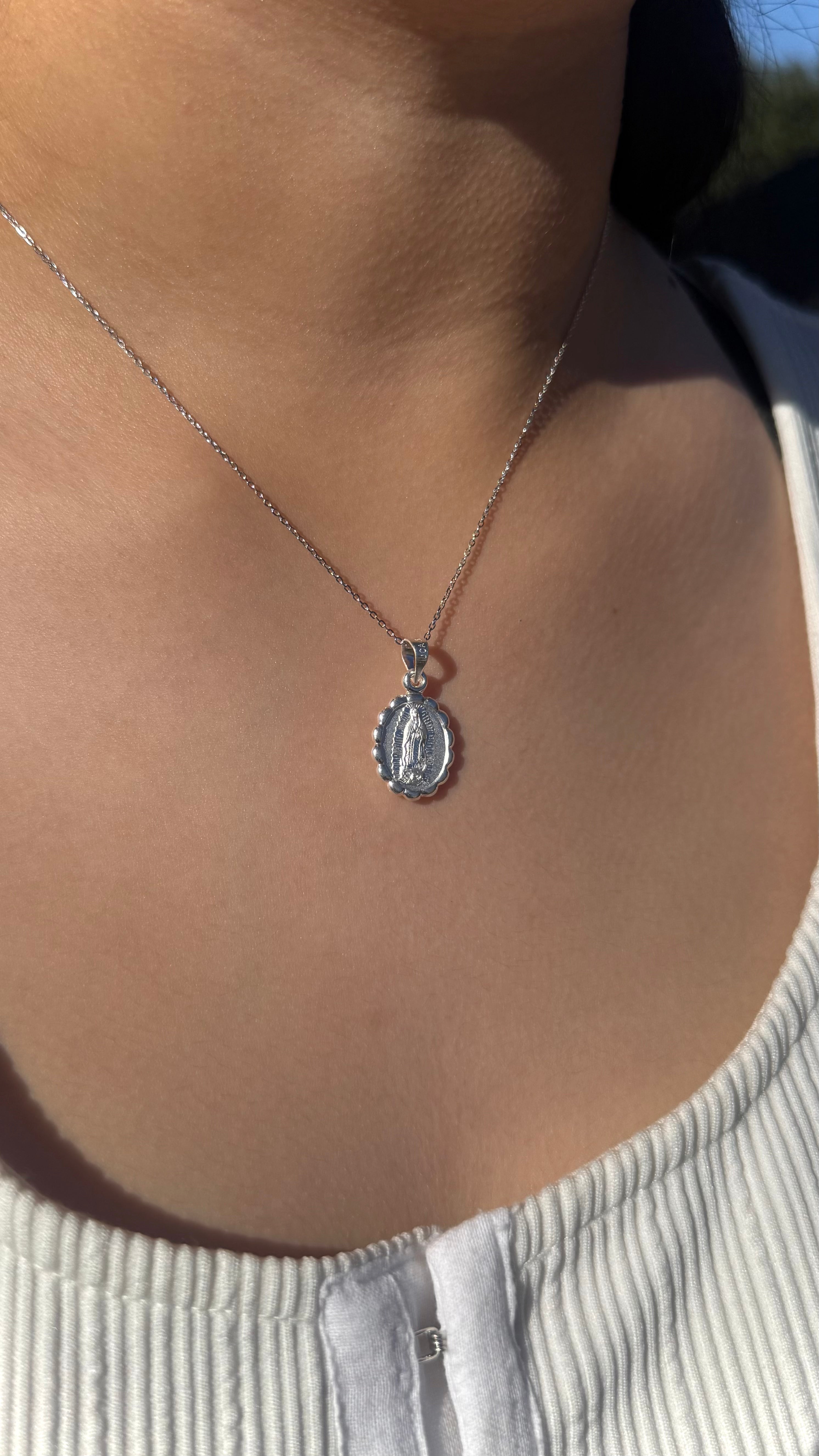 Dual-Sided Devotion Necklace – Virgen Mary & Jesus