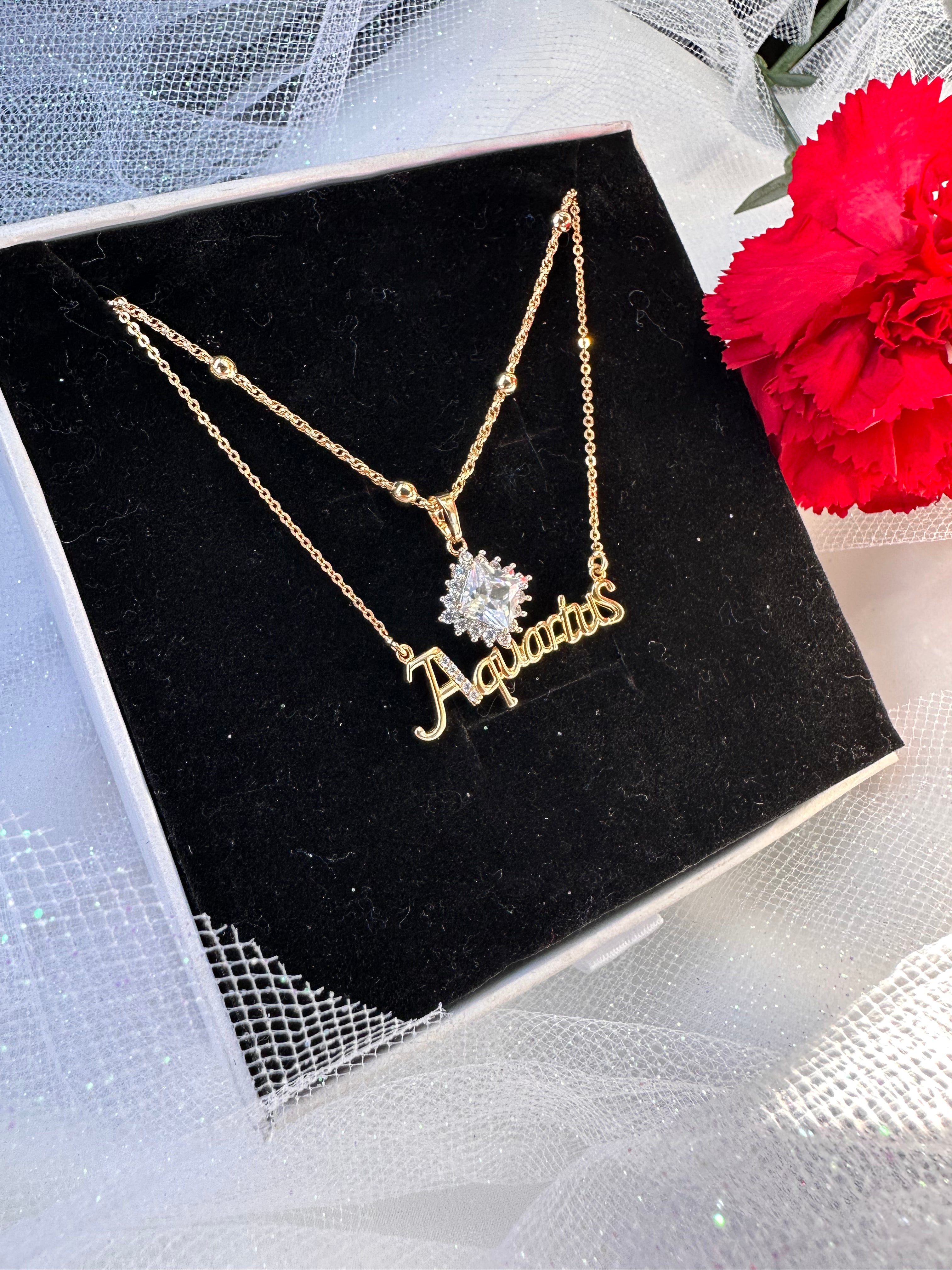 Aquarius Zodiac Necklace Set