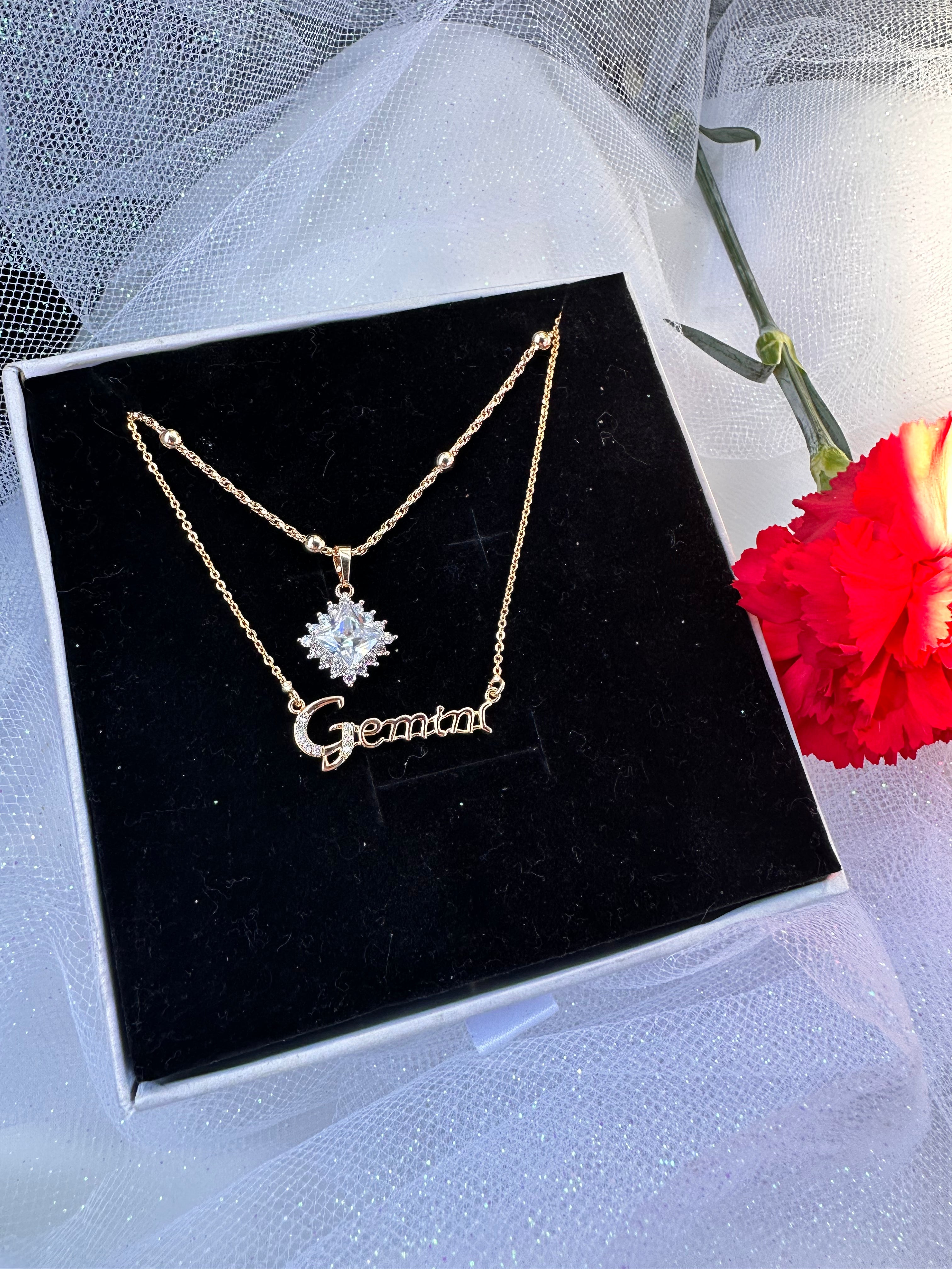 Gemini Zodiac Necklace Set