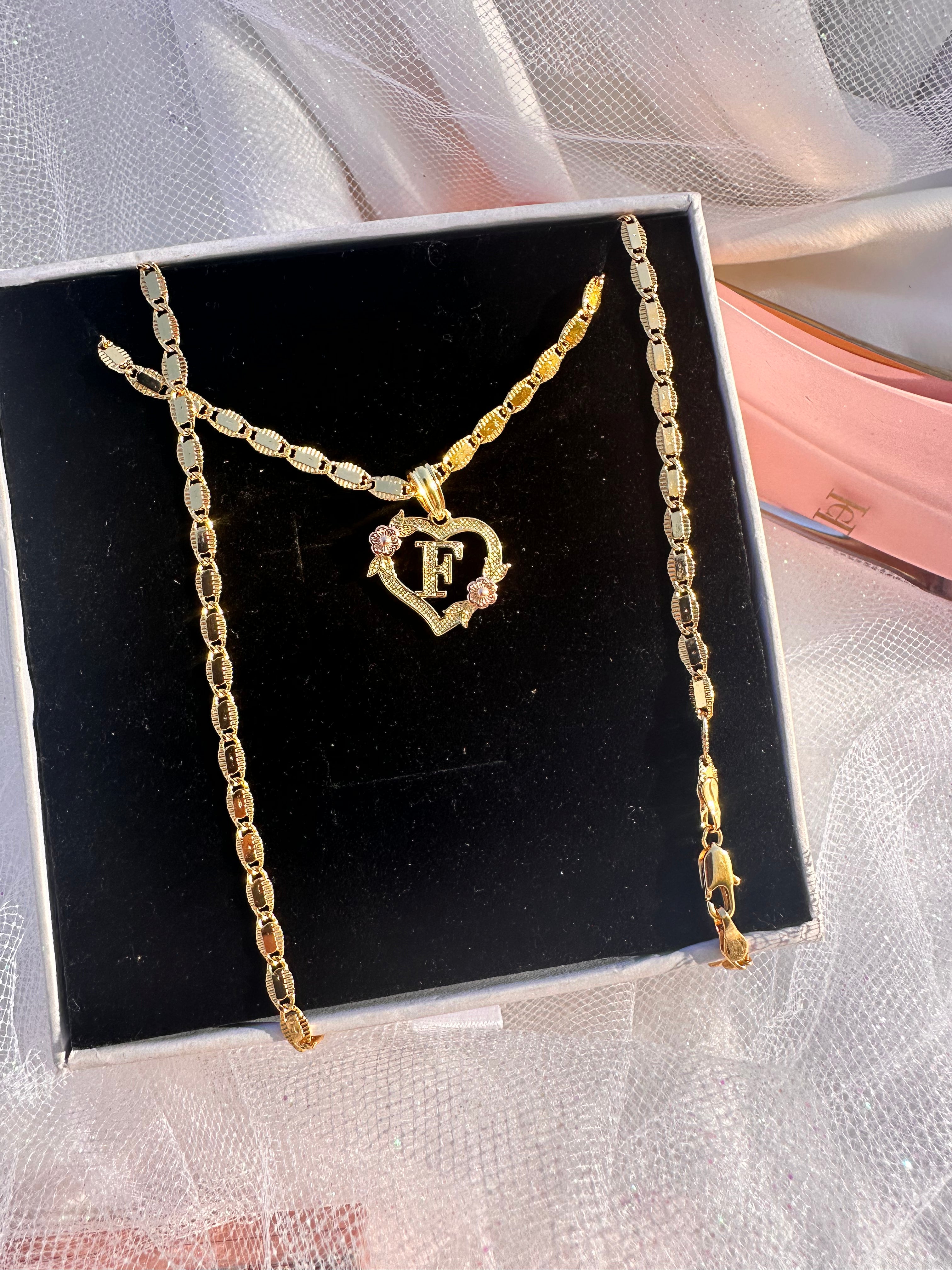 Blossom Initial Heart Necklace